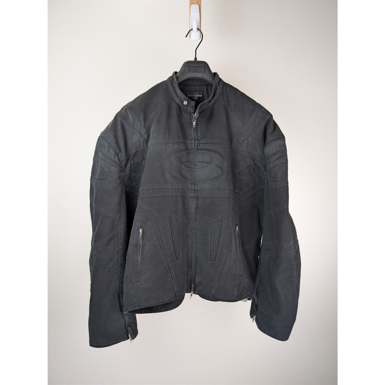 Balenciaga Balenciaga Ring Denim Racer Jacket in Bleached Indigo 