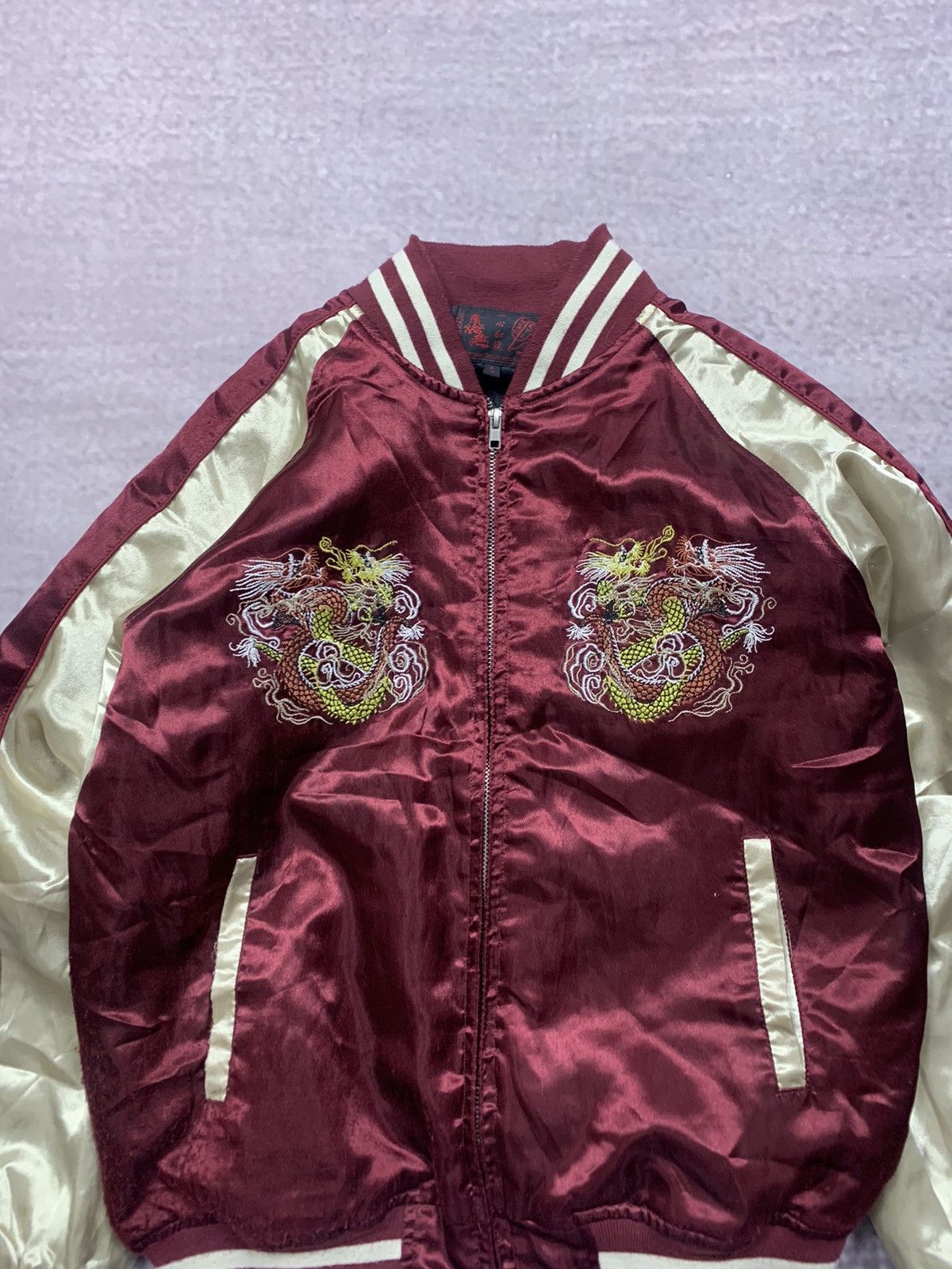 Japanese Brand 💥JAPAN SUKAJAN SOUVENIR DRAGON EMBROIDERED SWEATER JACKET Size US S / EU 44-46 / 1 - 3 Thumbnail