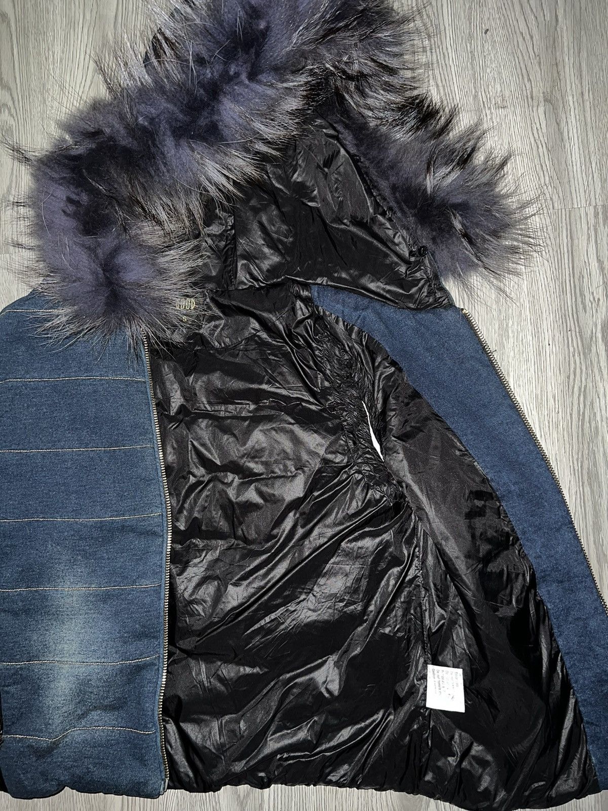 Le Grande Bleu (L.G.B.) Skull Fur puffer jacket 🎸☠️ Size US M / EU 48-50 / 2 - 14 Thumbnail
