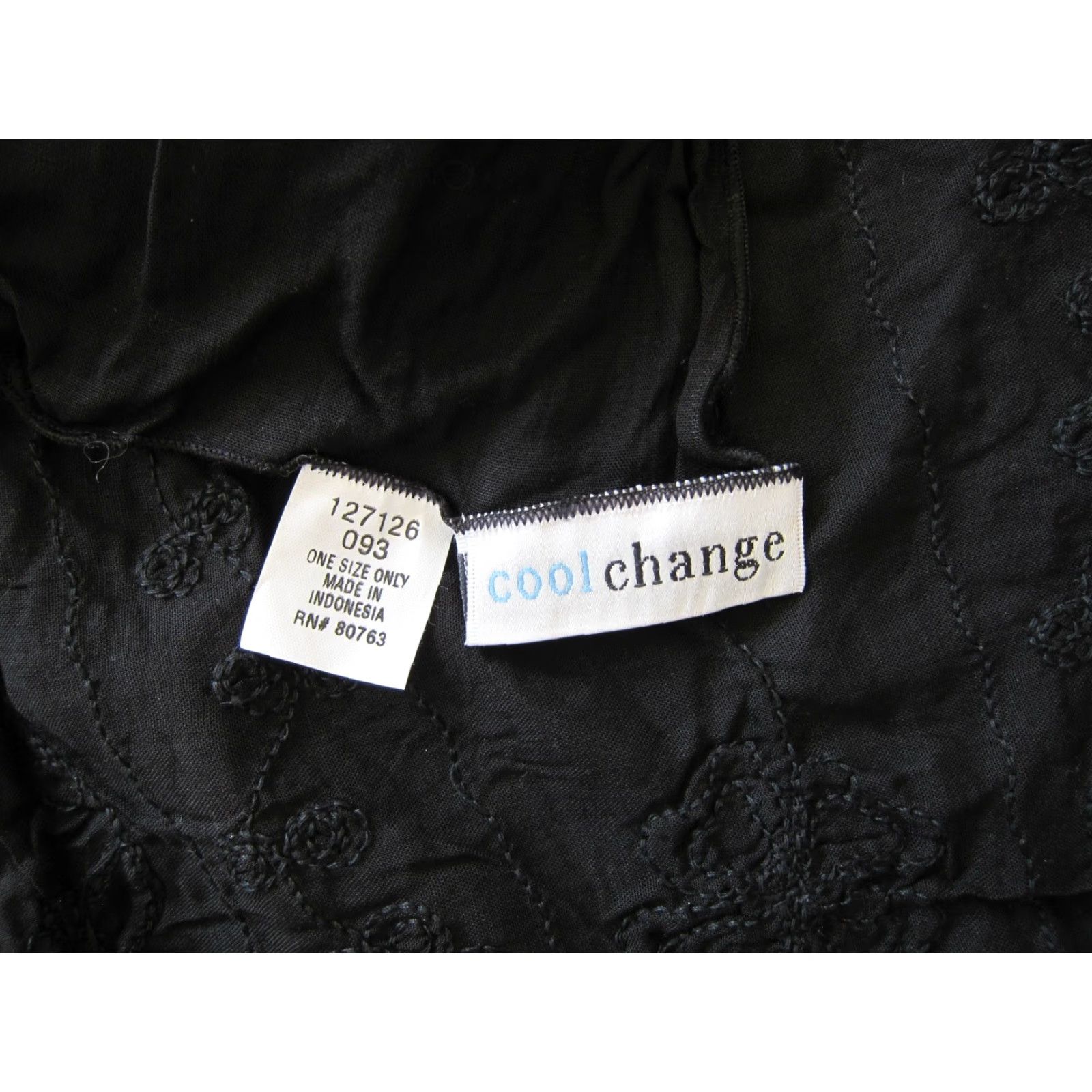 Vintage Cool Change Scarf Women Shawl Black Beaded Rectangle 100% Rayon One Size Size ONE SIZE - 2 Thumbnail