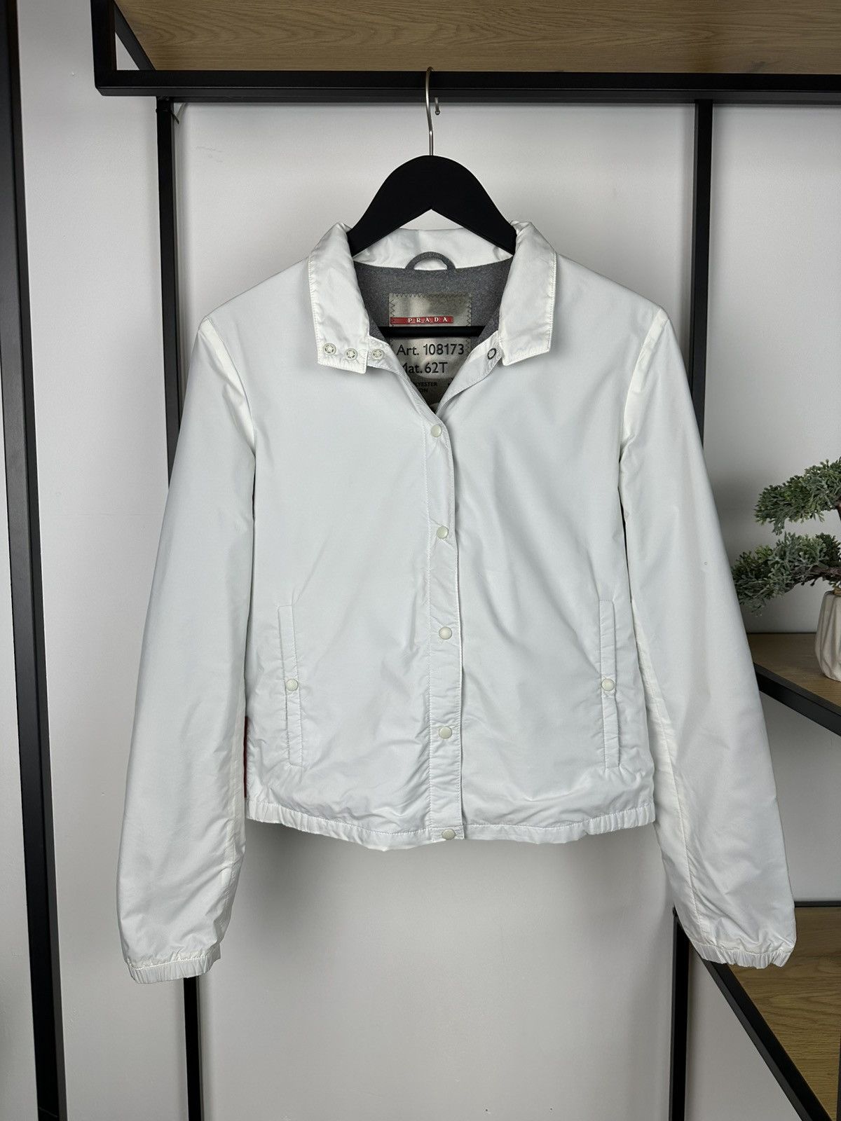 Prada Vintage Prada Nylon Jacket Red Tab Logo Track Women’s White Size M / US 6-8 / IT 42-44 - 1 Thumbnail