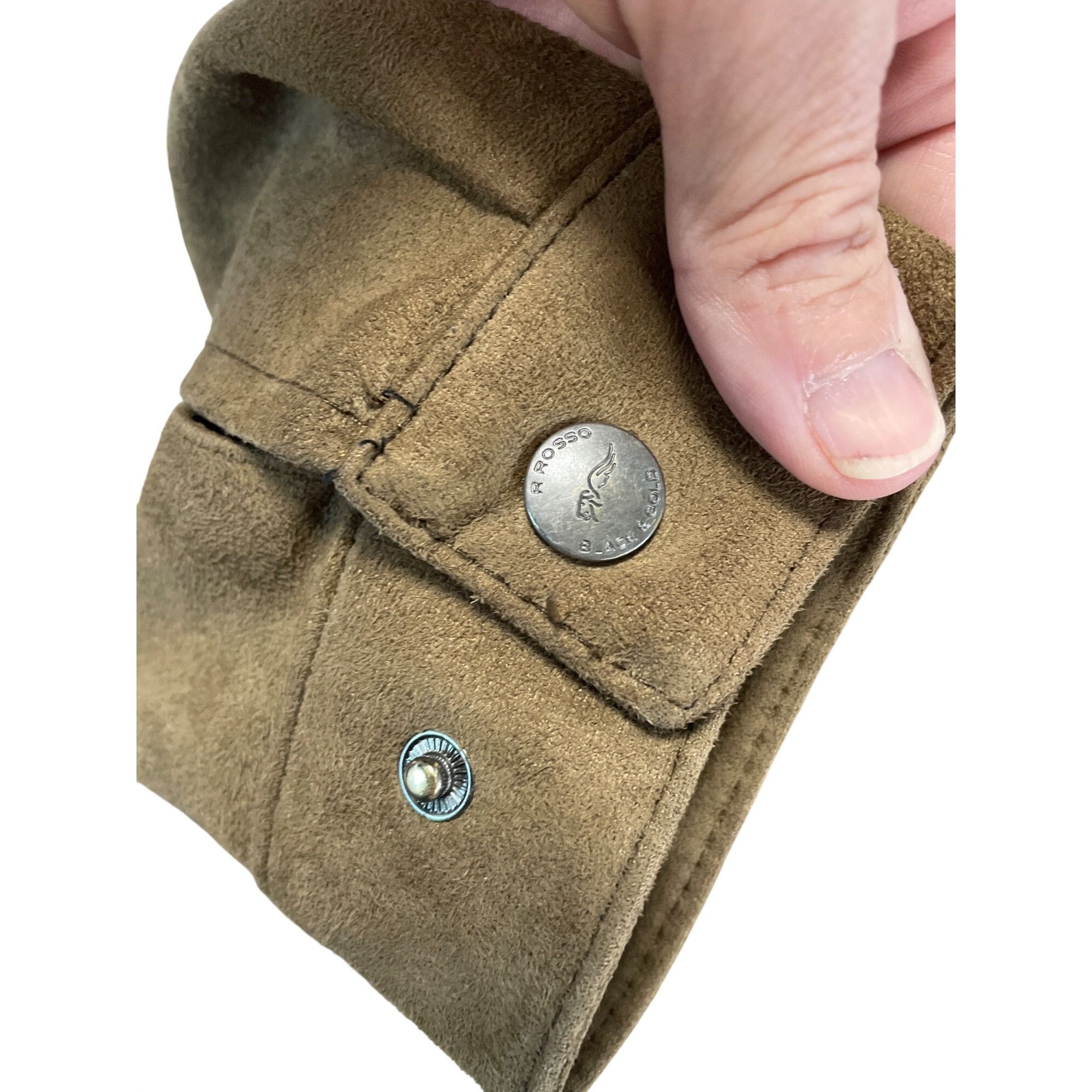 Other Rosso Black Gold Mens Brown suede Italian Boutique jacket/co Size US L / EU 52-54 / 3 - 3 Thumbnail