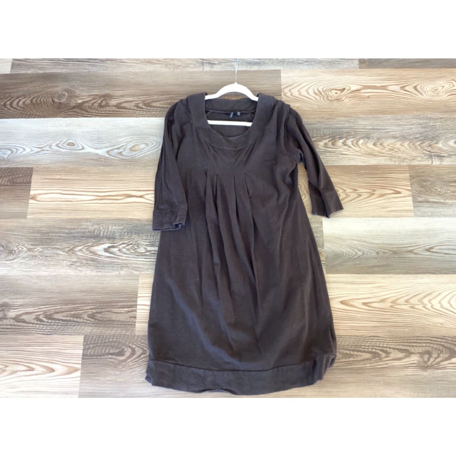 Madison Madison Women's Shift Dress Size L Brown 3/4 Sleeve Casual Knee Length Size L / US 10 / IT 46 - 5 Thumbnail