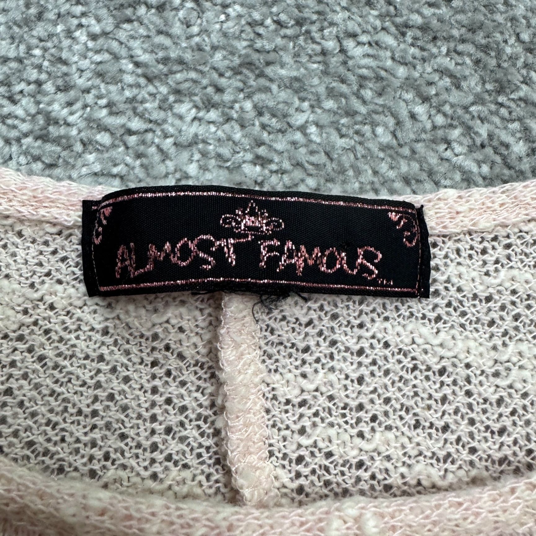 Almost Famous Almost Famous Knit Pullover Sweater Womens Pink Dolman Sleeve Marled Lace Trim Knit Size L / US 10 / IT 46 - 5 Thumbnail