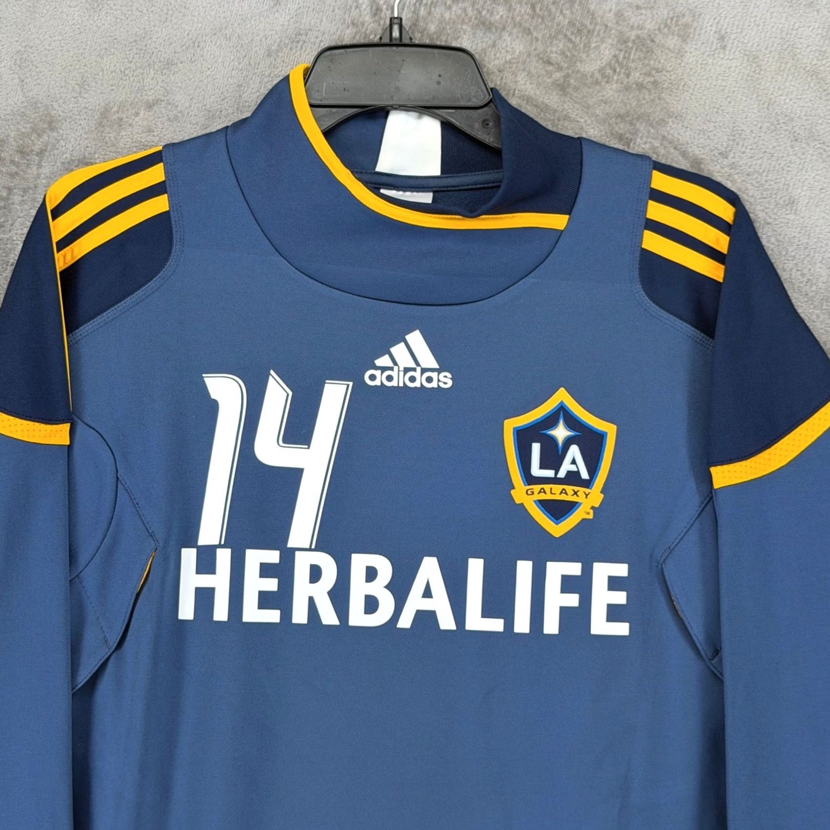 Adidas Adidas LA Galaxy Soccer Jersey Mens Medium Blue Long Sleeve Herbalife 14 P10373 Size US M / EU 48-50 / 2 - 2 Thumbnail