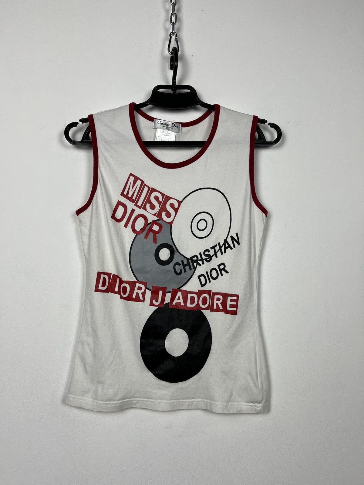 image of Christian Dior Monsieur Christian Dior Boutique Vintage Tank Top Hard Rock Size 38 in White, Women'