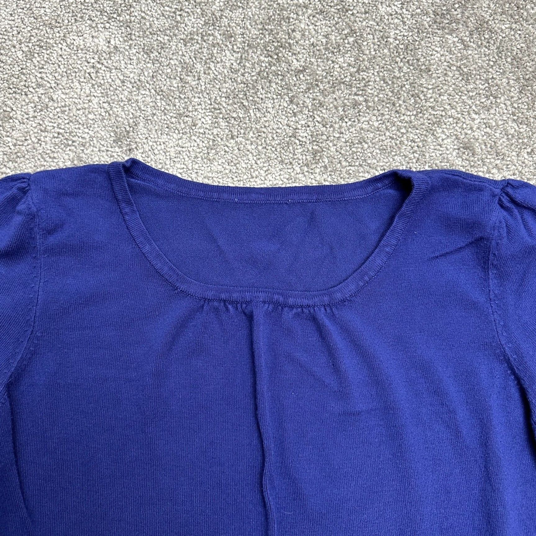 Vintage Unbranded Knit Sweater Top Womens Small Blue Short Sleeve Crew Neck Casual Size S / US 4 / IT 40 - 3 Thumbnail