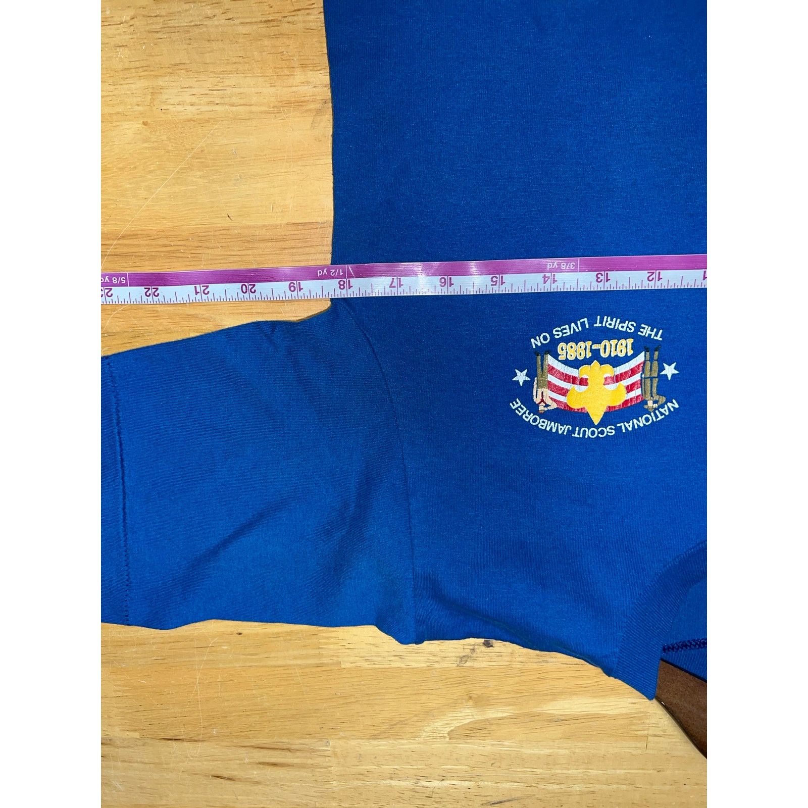 Jerzees Vintage National Scout Jamboree Shirt 1985 Blue Tee 80s M Size US M / EU 48-50 / 2 - 8 Thumbnail