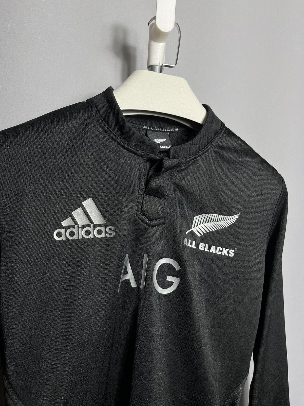 Adidas ALL BLACKS RUGBY New Zealand home LONG SLEEVE shirt 2015 Size US S / EU 44-46 / 1 - 2 Thumbnail