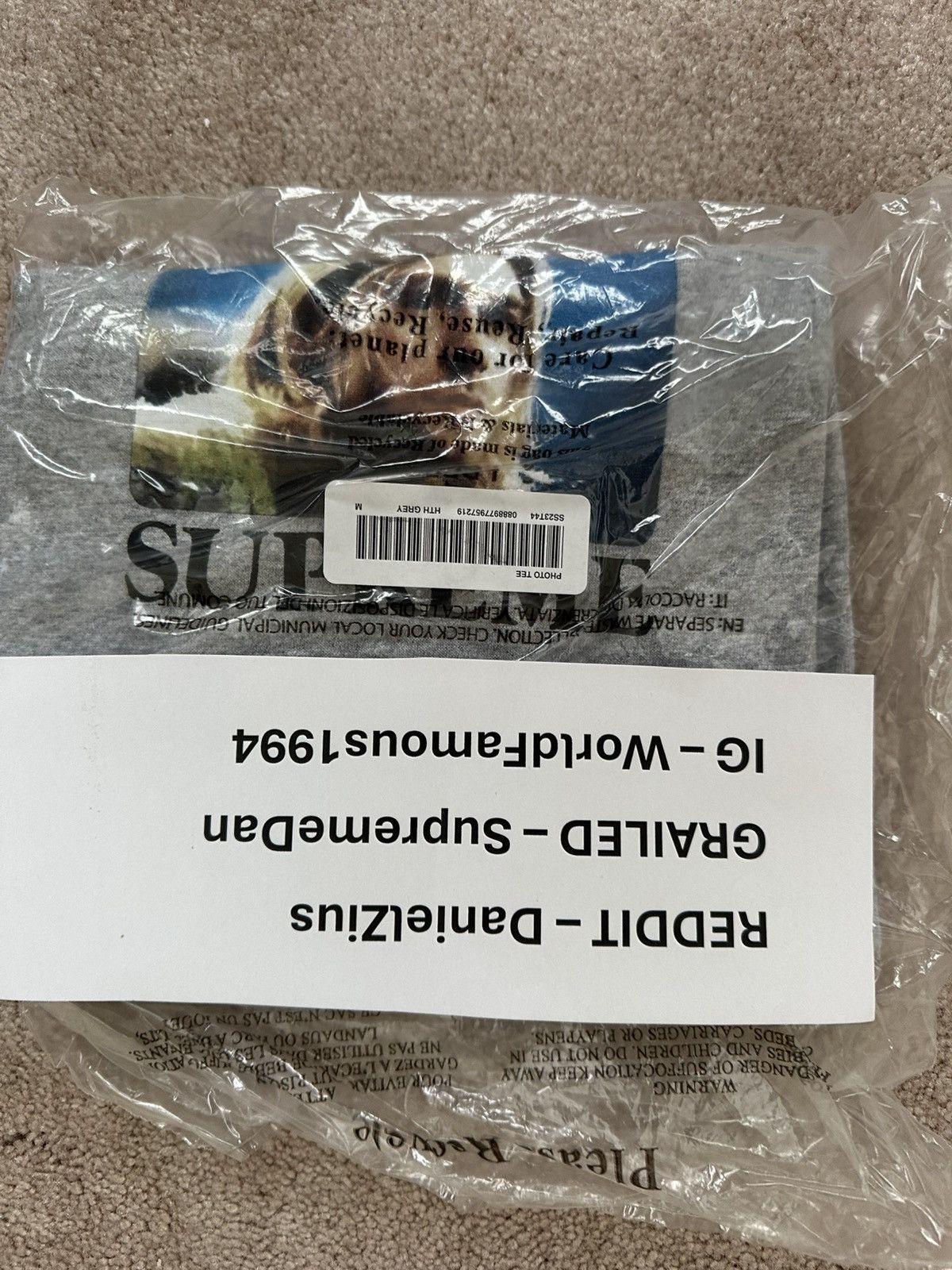 Supreme Supreme Kurt Cobain Tee 'Heather Grey' Size US M / EU 48-50 / 2 - 3 Thumbnail