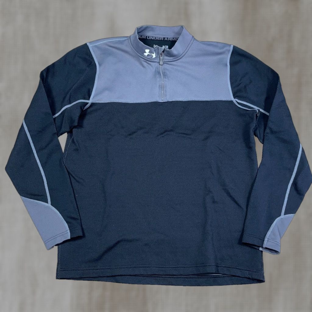 Under Armour Under Armour Sweater Men XL Black Gray Pullover 1/4 Zip Mock Neck Knit Lightweight Sportswear Casual Size US XL / EU 56 / 4 - 1 Thumbnail