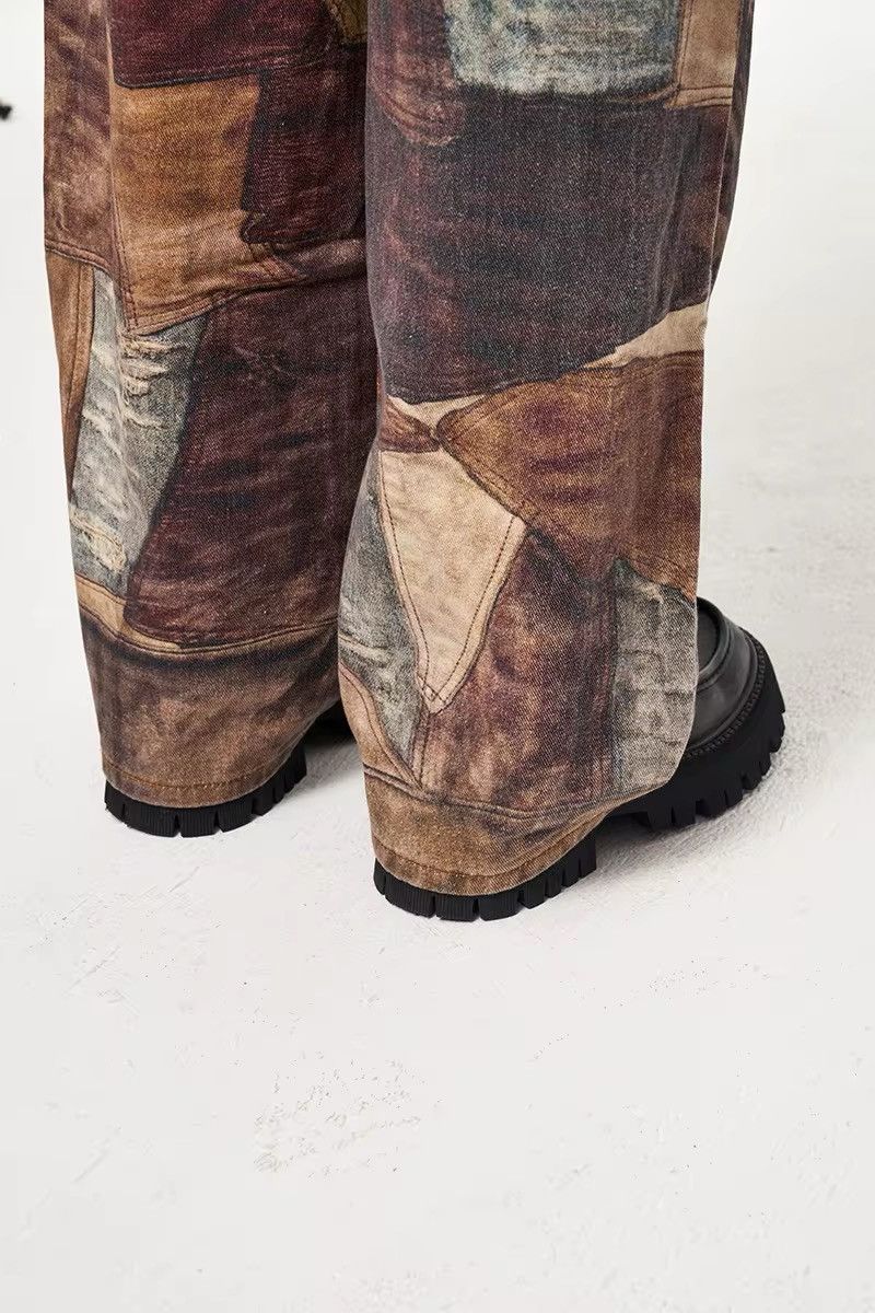Jean × Vintage Streetwear Design Old Patch Retro Printing Distressed Jeans Size US 35 - 9 Thumbnail