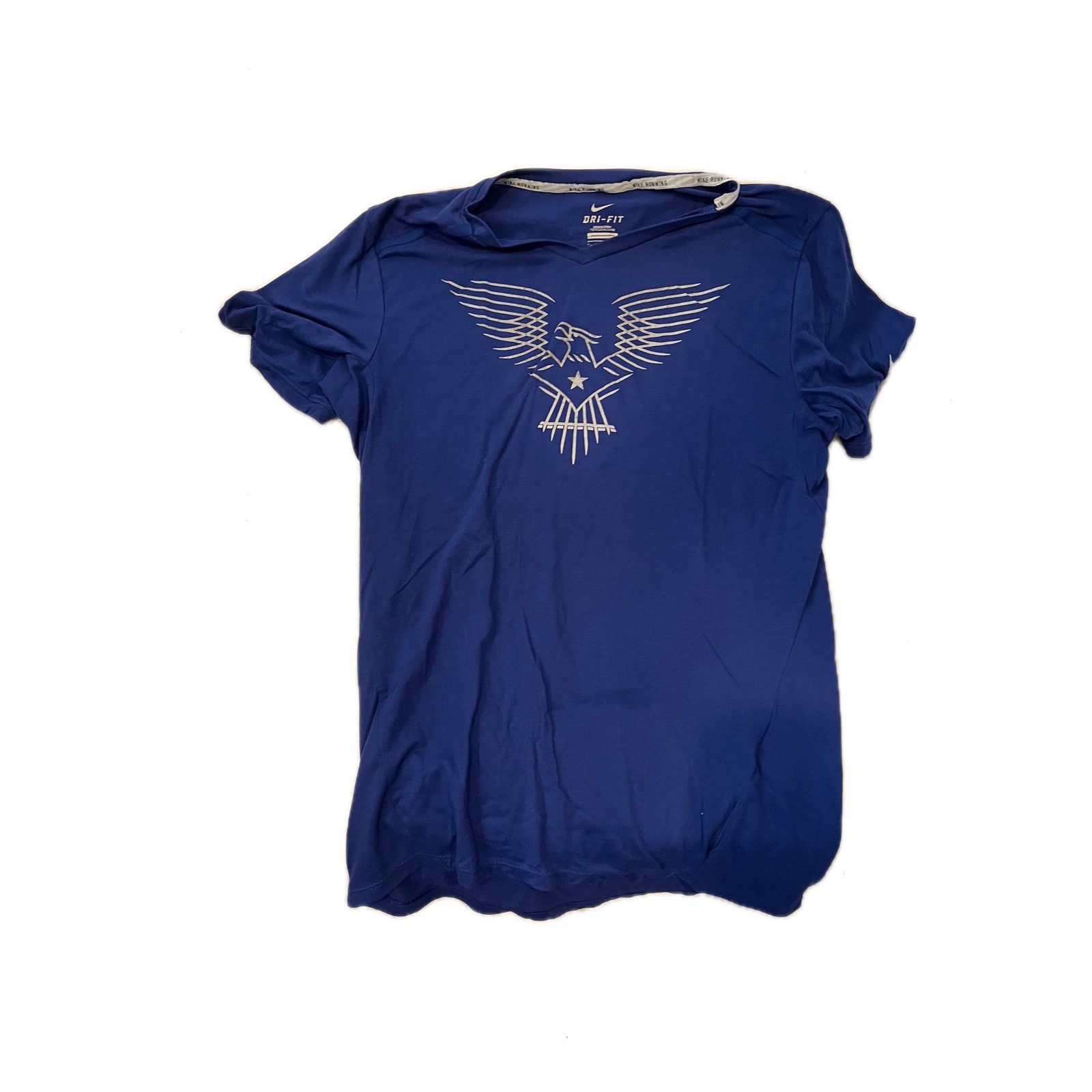 Nike Nike Dri-Fit Running Blue USA American Eagle T-Shirt Mens S Size US S / EU 44-46 / 1 - 1 Thumbnail