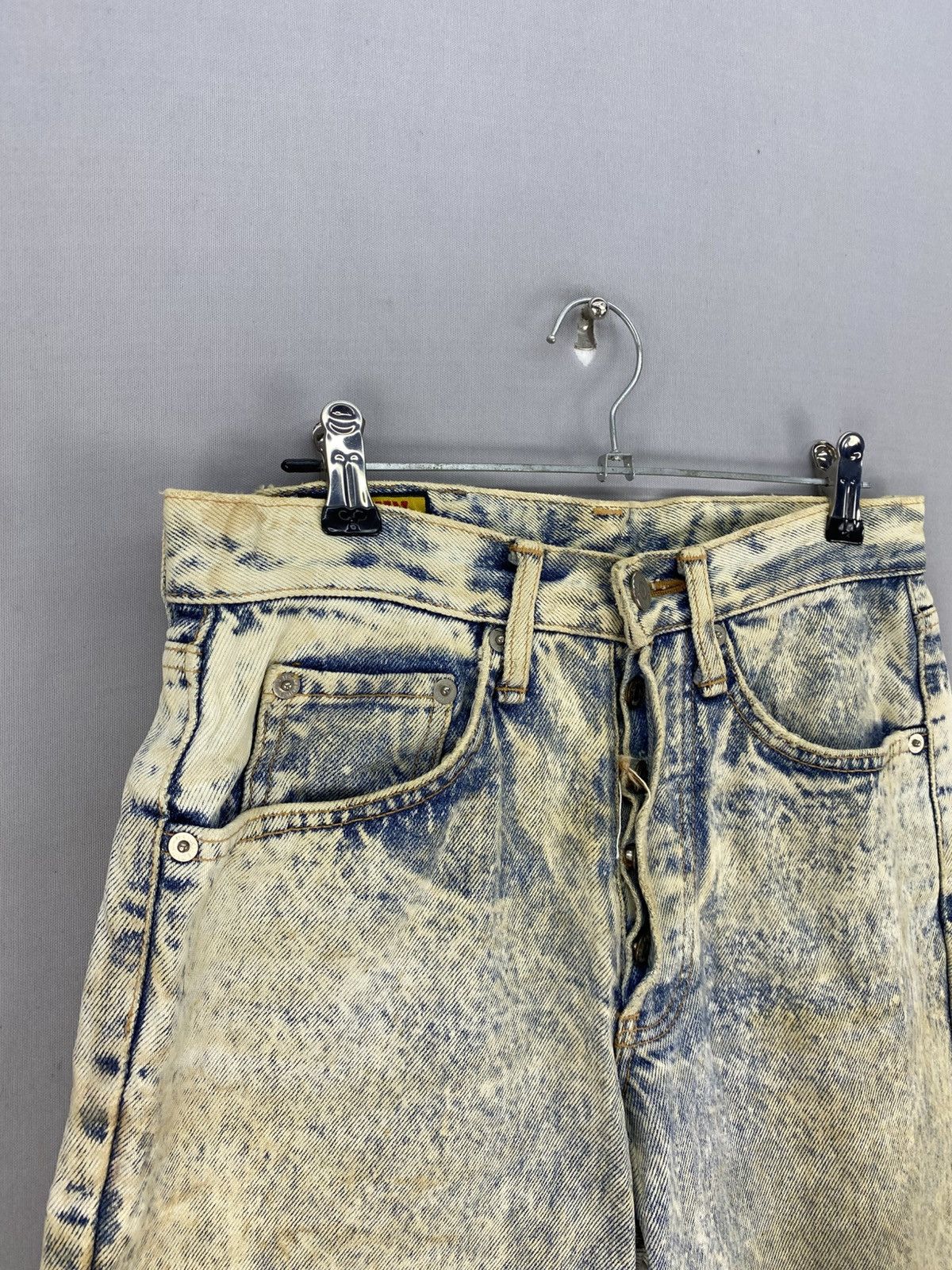 Edwin Vintage 90’s Edwin Acidwash Distressed Denim Short Pants Size US 28 / EU 44 - 2 Thumbnail