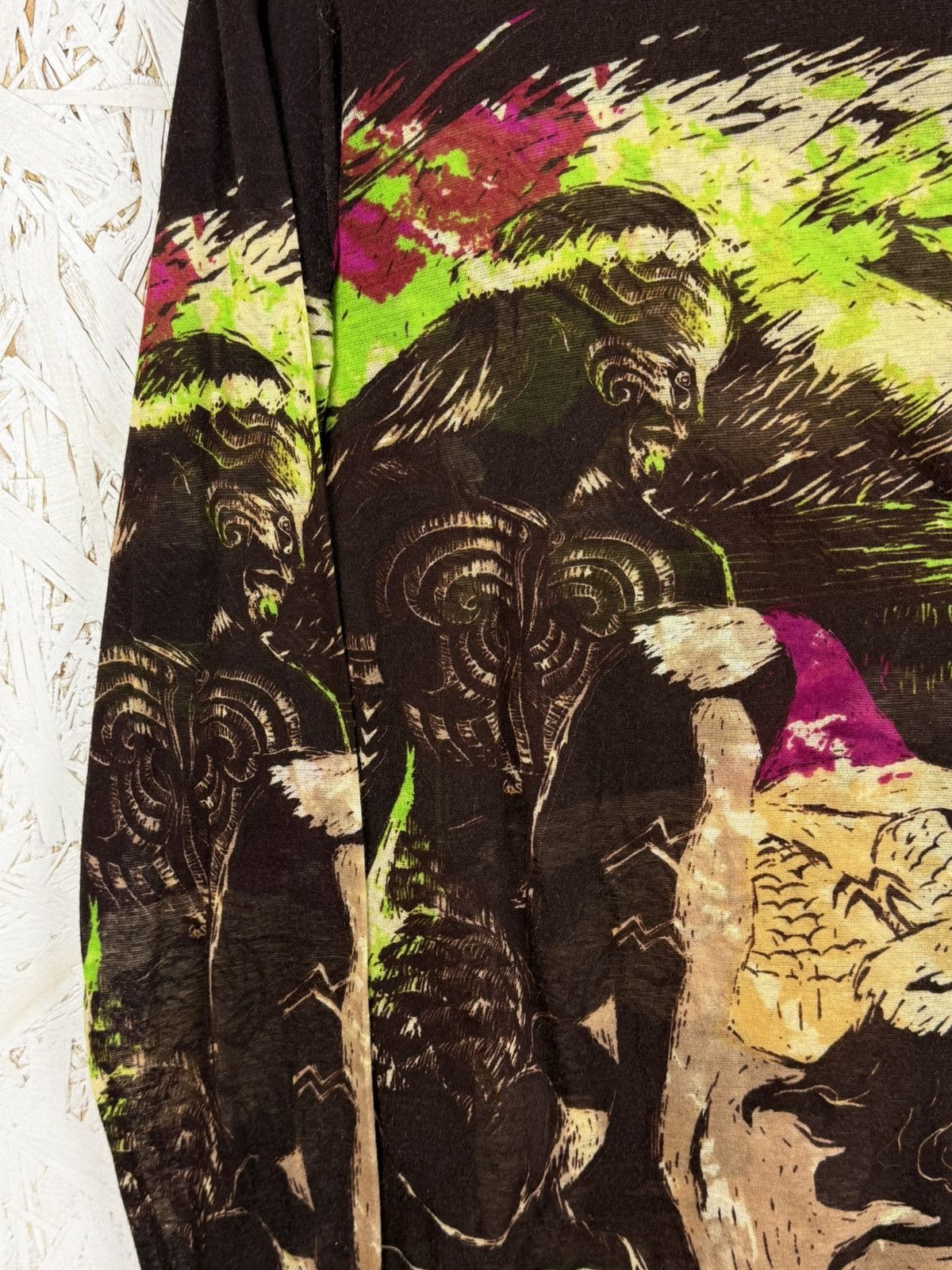 Jean Paul Gaultier 90s Jean Paul Gaultier Native Print Tattoo Mesh Top Size L Size L / US 10 / IT 46 - 2 Thumbnail