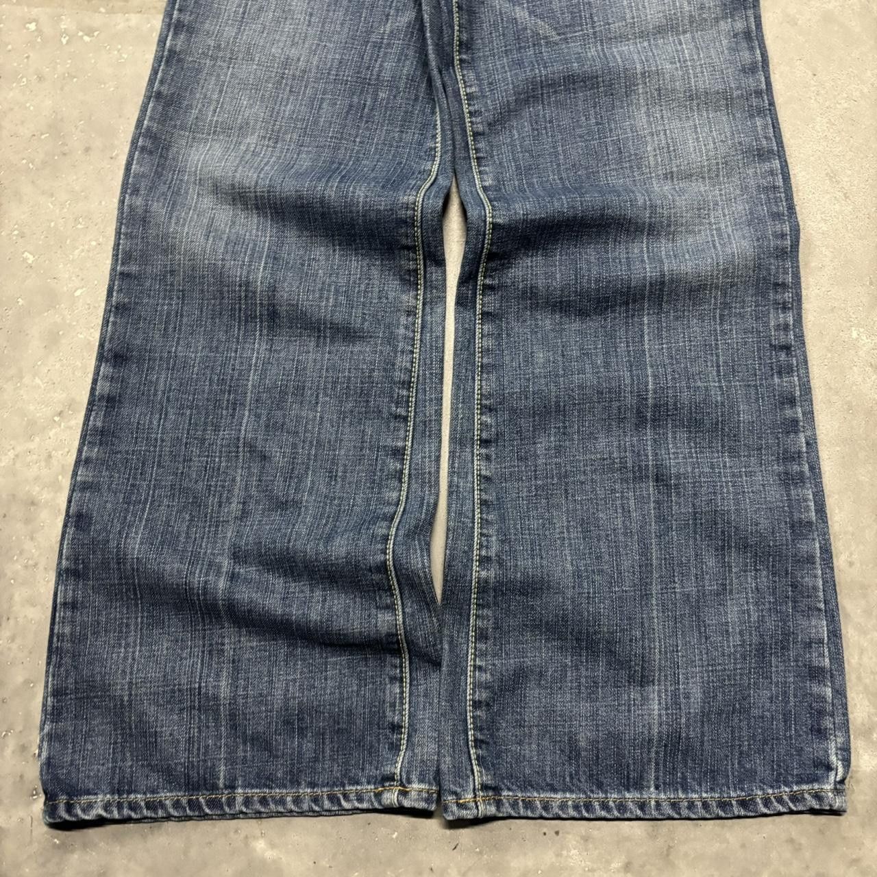 Japanese Brand × Vintage Crazy Vintage Y2K/2000s Grunge Dark Wash Bootcut Denim Jeans! Size US 34 / EU 50 - 6 Thumbnail