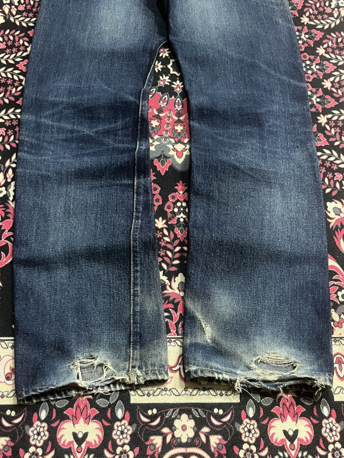 Denime Vintage Denime Blue Faded Washed Distressed Selvedge Jeans Size US 30 / EU 46 - 13 Thumbnail