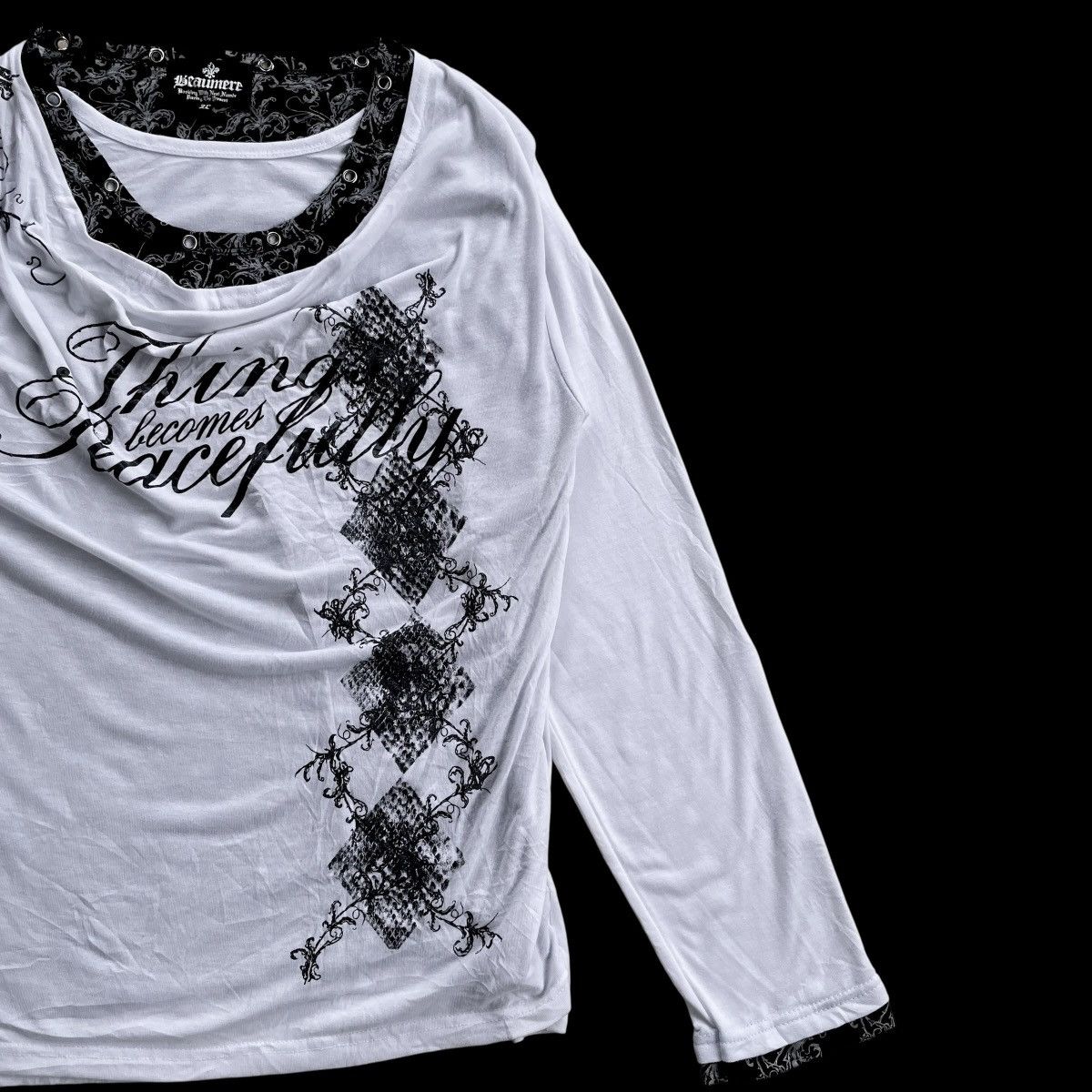 14th Addiction 🇯🇵 2000s 3 DOUBLE LAYER BEAUMERE GOTHIC PUNK POEM LONGSLEEVE Size US M / EU 48-50 / 2 - 7 Thumbnail