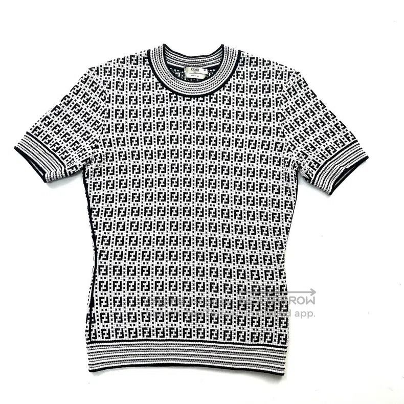 Fendi Fendi Black and white old flower FF full-print knitted sho Size XXS / US 00 / IT 34 - 2 Thumbnail