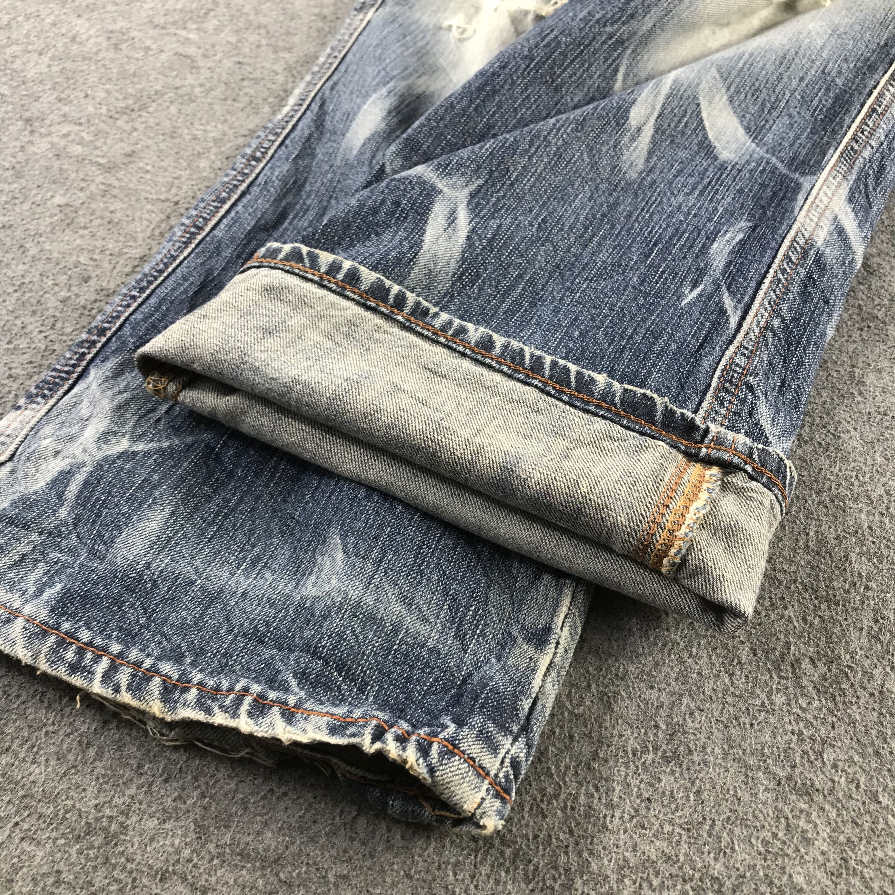 Edwin Edwin 503 Blue Trip Jeans Distress Faded Blue Denim KJ3429 Size US 32 / EU 48 - 7 Thumbnail