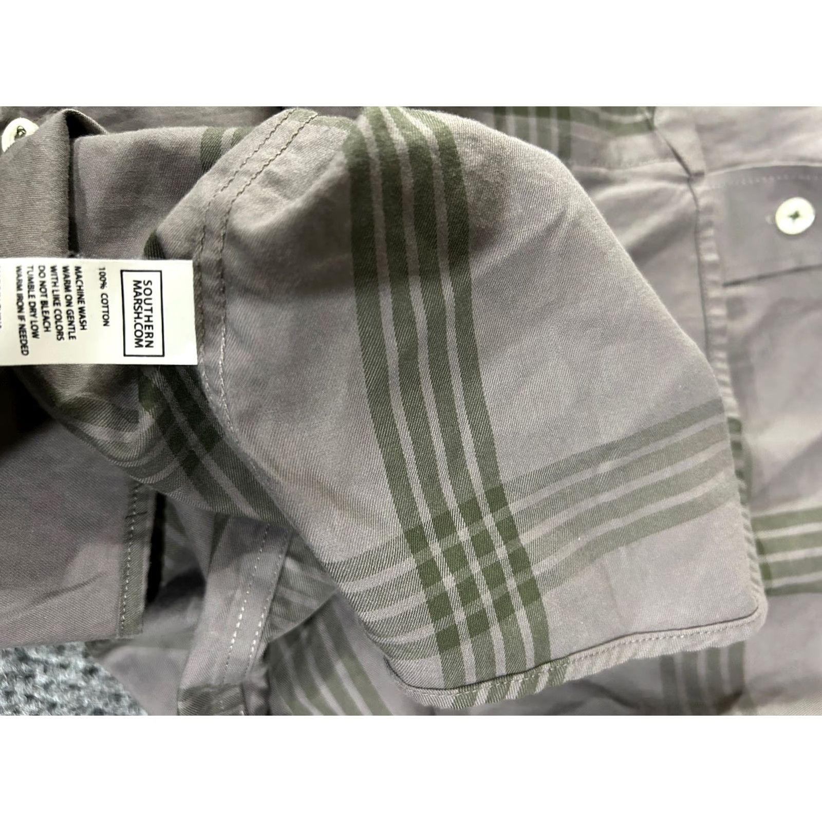 Vintage Southern Marsh Button-Up Shirt Mens M Gray Green Plaid Long Sleeve Casual Size US M / EU 48-50 / 2 - 5 Thumbnail