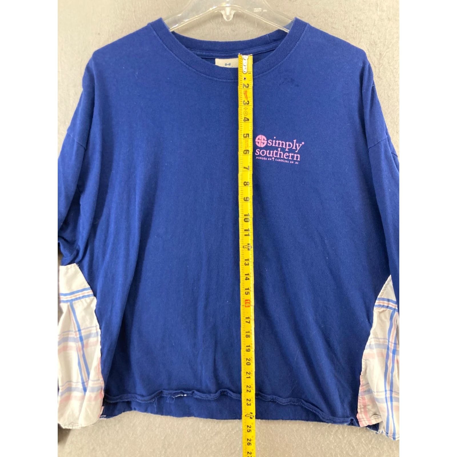 Alife Simply Southern Women's Long Sleeve T-Shirt XL Blue Floral Graphic Print Casual Crew Neck Size XL / US 12-14 / IT 48-50 - 3 Thumbnail