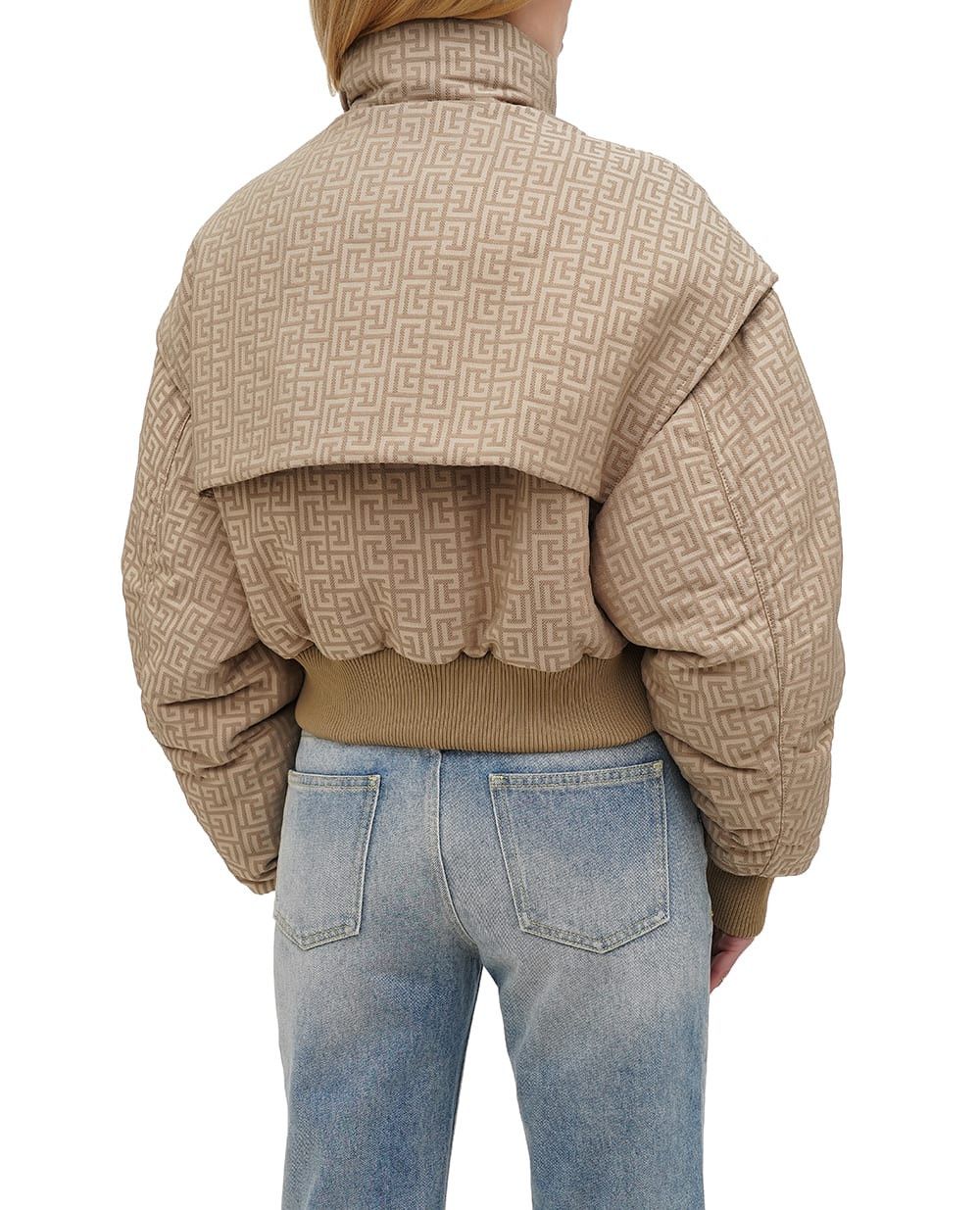 Balmain o1loc1c0526 Bomber Jacket in Beige Size XS / US 0-2 / IT 36-38 - 4 Thumbnail