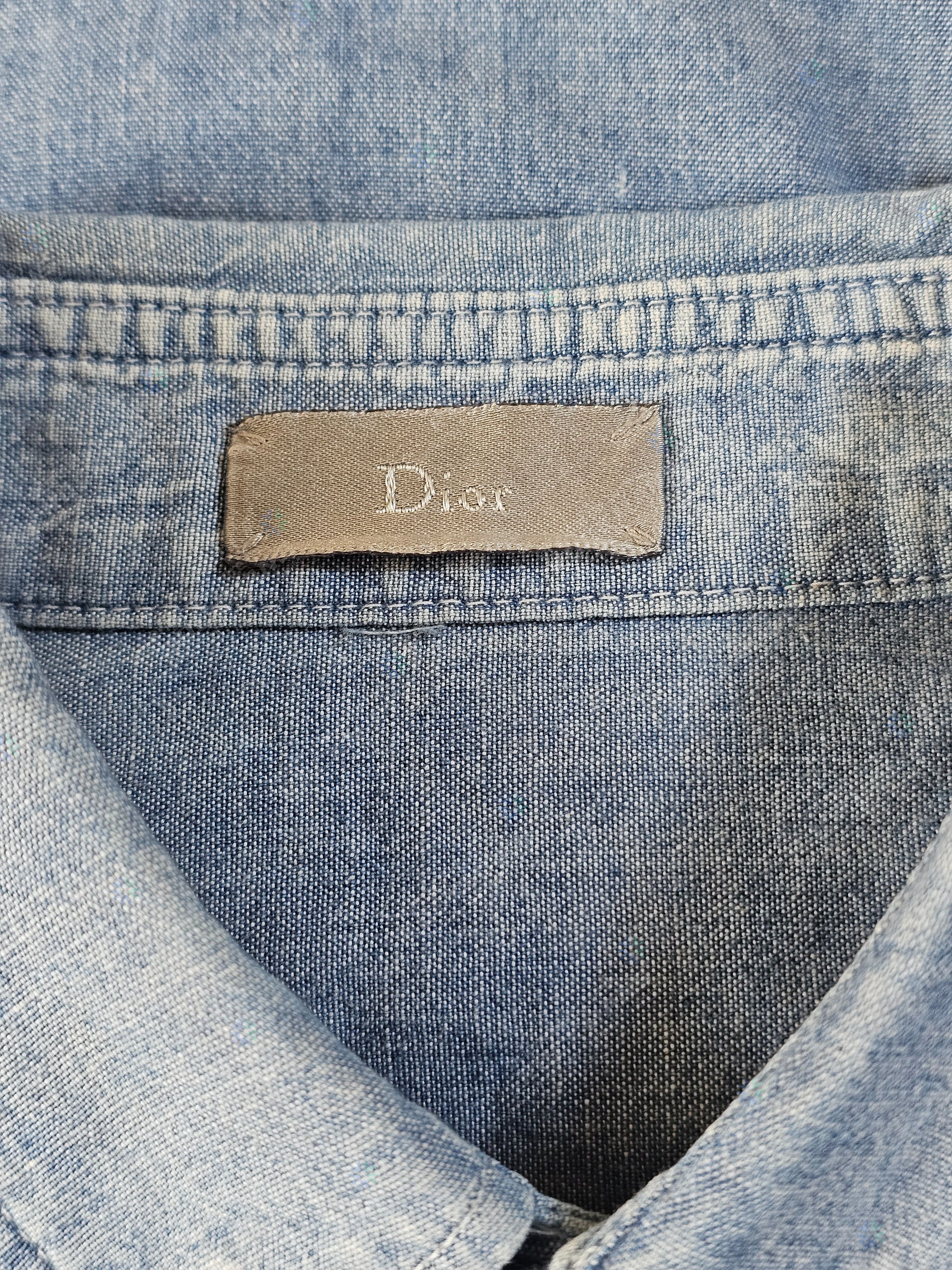 Dior Dior Men's Button-Down Long-Sleeve Denim Redline Shirt 38/L Size US L / EU 52-54 / 3 - 5 Thumbnail