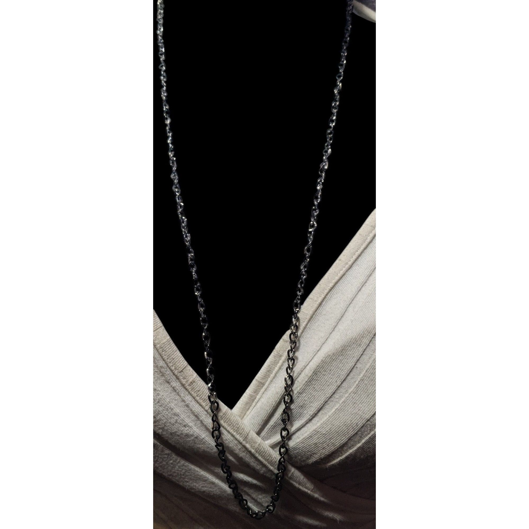 Other Simple Silver Gunmetal Tone Chain Necklace Size ONE SIZE - 5 Thumbnail