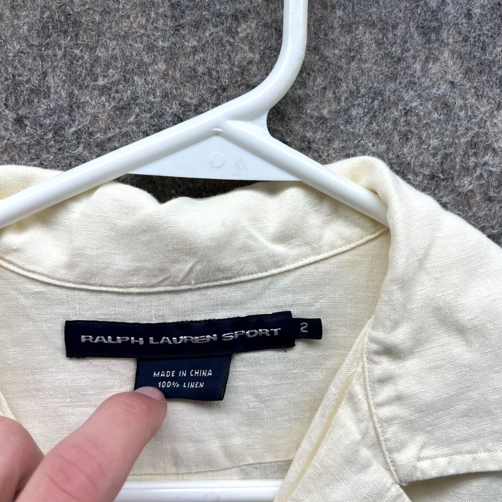 Polo Ralph Lauren VINTAGE Ralph Lauren Sport Shirt Women 2 Button-Up Linen Yellow Long Sleeve Casual, Party/Cocktail, Travel Womens Size XS / US 0-2 / IT 36-38 - 6 Thumbnail