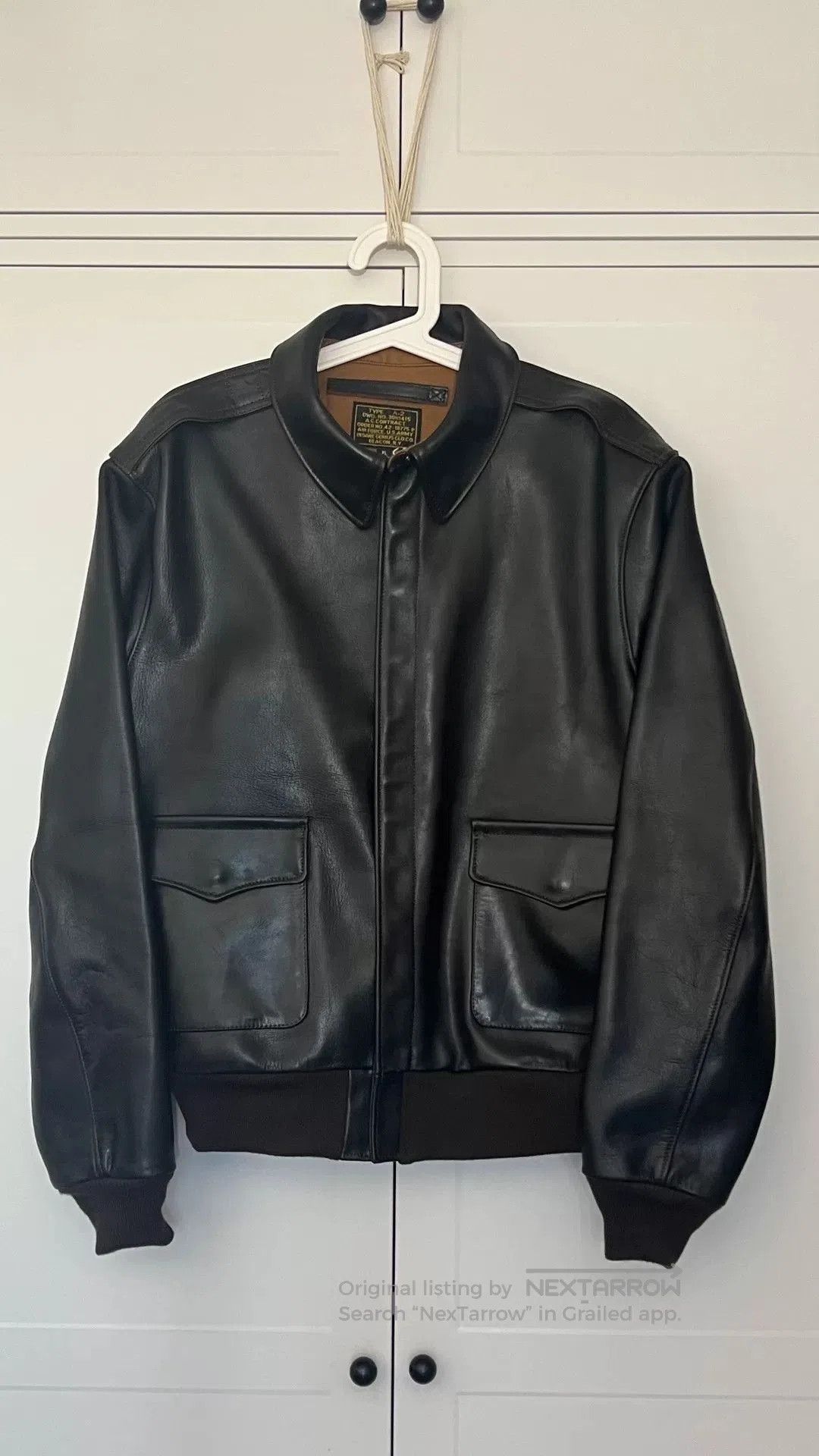 Japanese Brand Black A2 Leather Jacket XL Size. Size US XL / EU 56 / 4 - 1 Thumbnail
