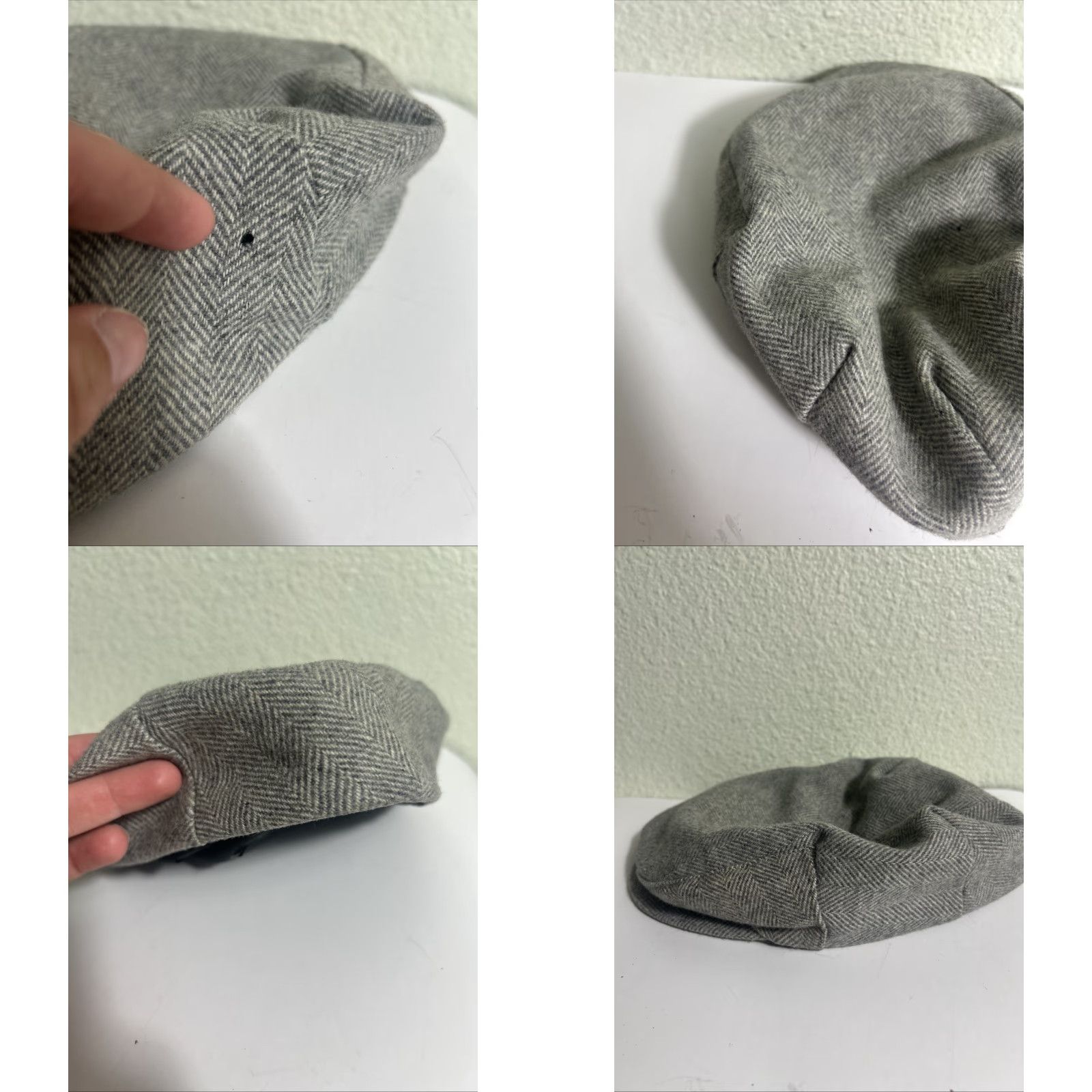 Vintage VINTAGE White Hall Newsboy Cap Wool Herringbone Gray USA Size M Men Cap Size ONE SIZE - 8 Thumbnail