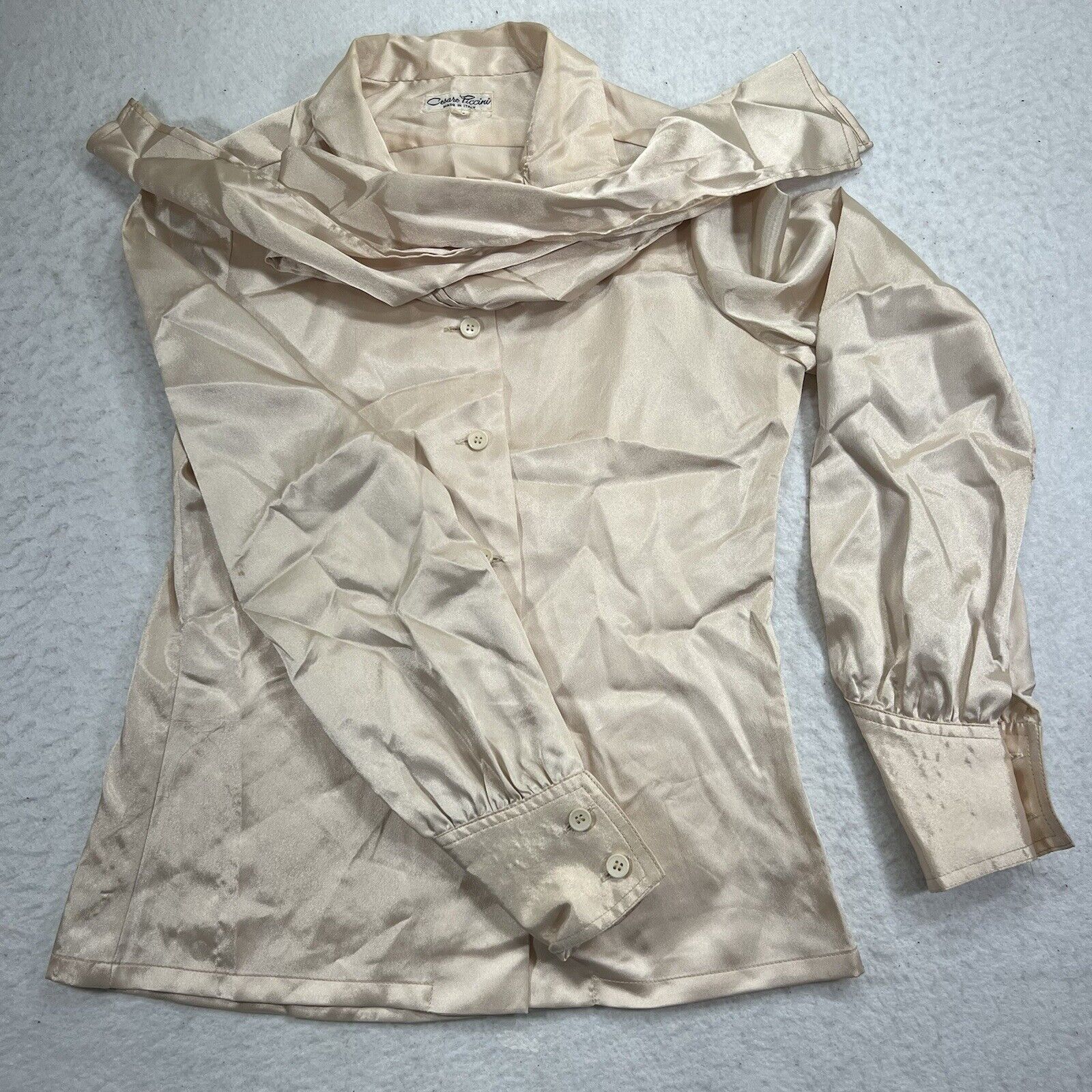 Vintage Vintage Cesare Piccini Italy Button Front Silk Ribbon Top Size S / US 4 / IT 40 - 1 Thumbnail