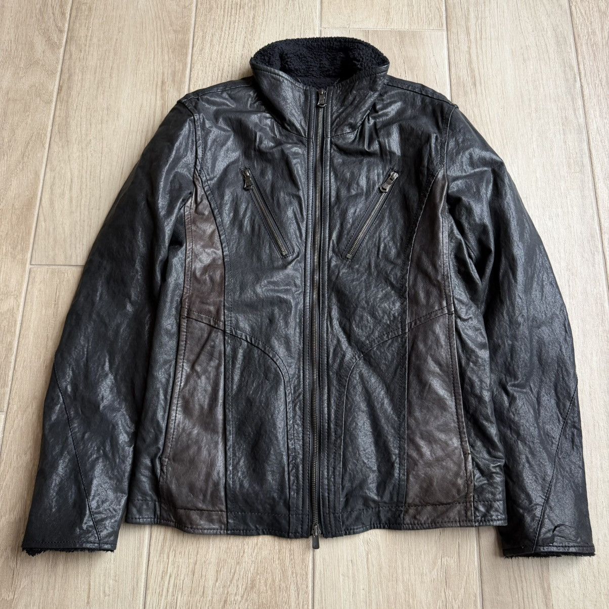 roarguns 2000s Fleece Lined Sheepskin Leather Riders Jacket Size US M / EU 48-50 / 2 - 1 Thumbnail