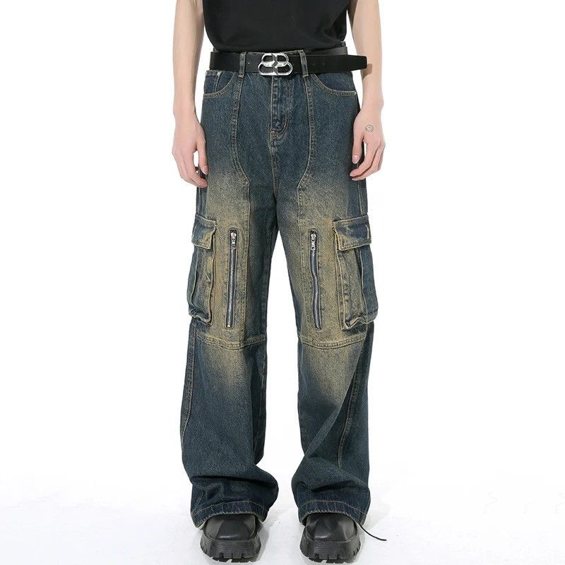 Japanese Brand Vintage Multi-pocket Zipper Baggy Male Denim Size US 32 / EU 48 - 2 Thumbnail