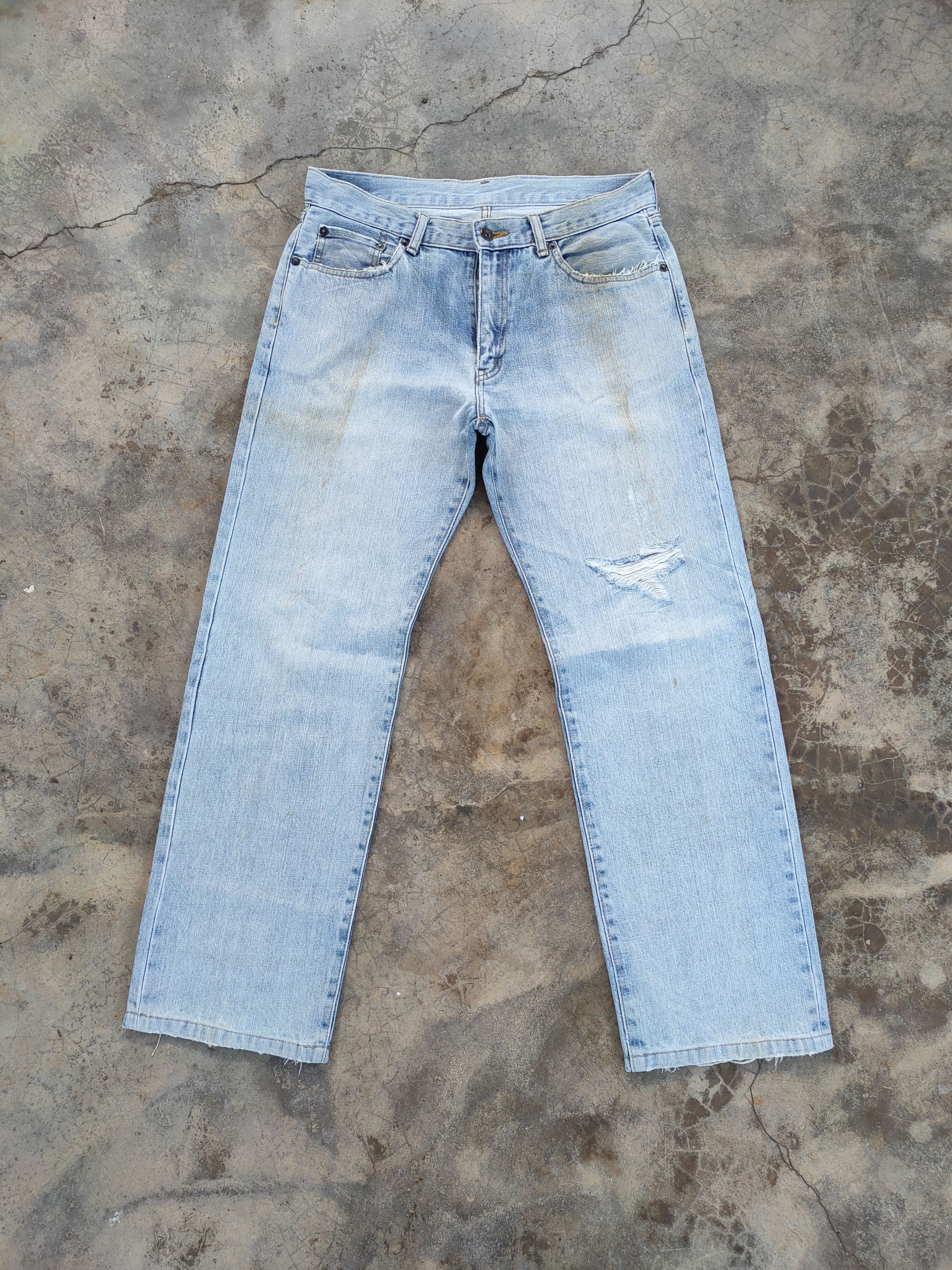 Japanese Brand × Vintage VINTAGE JAPANESE STRAIGHT FADED DISTRESSED JEANS PANTS Size US 33 - 2 Thumbnail