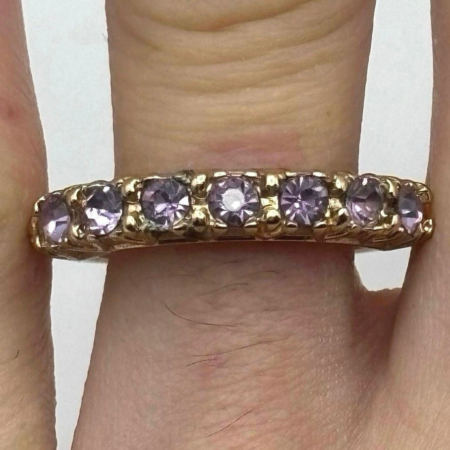 Other Purple & Gold Crystal Ring Size ONE SIZE - 1 Thumbnail