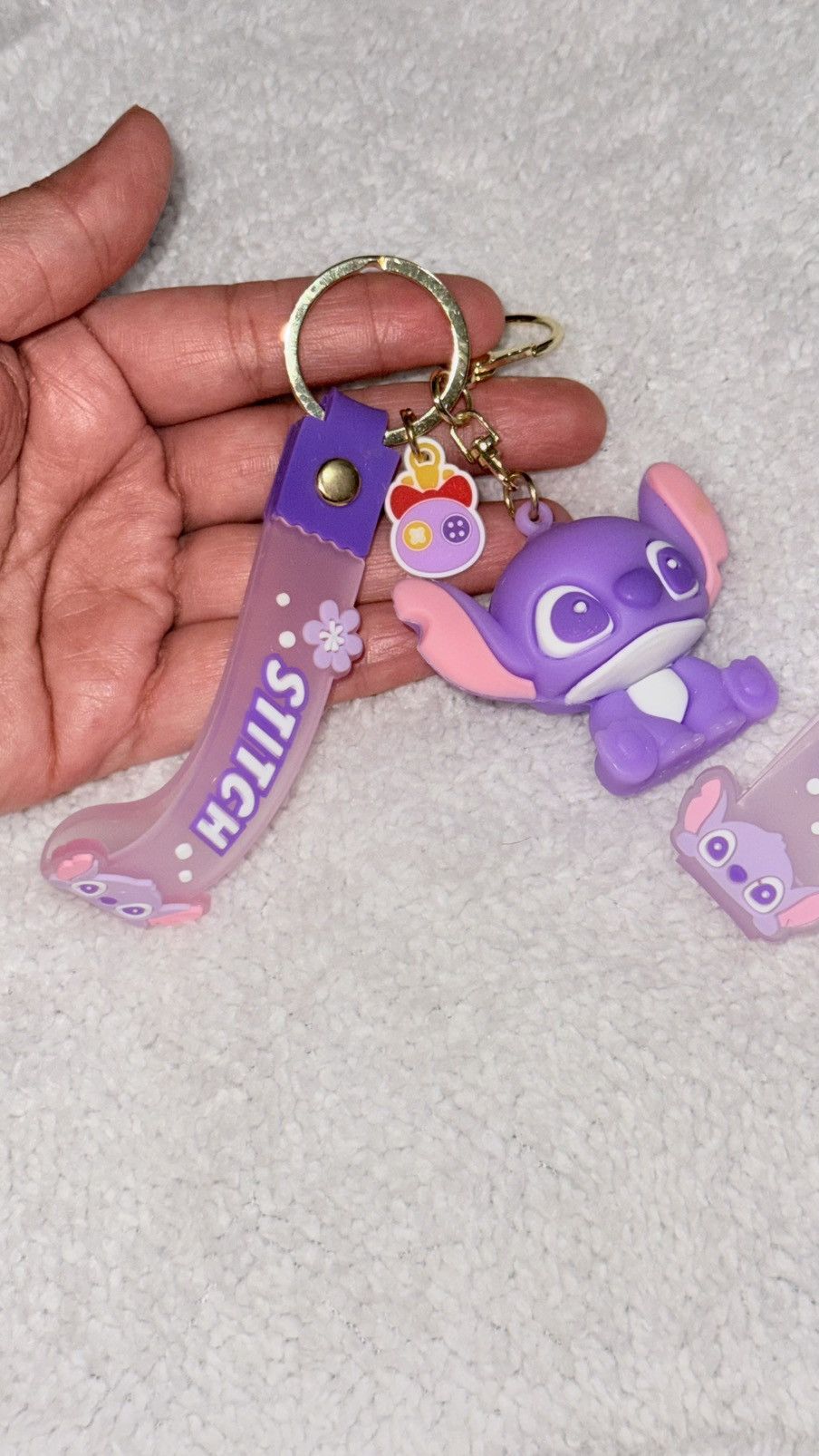 Disney Set of 2 Disney Stitch Purple Silicone Keychains - New Size ONE SIZE - 4 Thumbnail