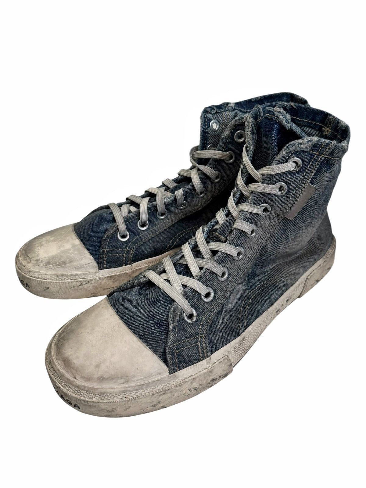 Balenciaga Denim Jeans Destroyed Blue Paris High Sneaker Size US 10 / EU 43 - 1 Thumbnail
