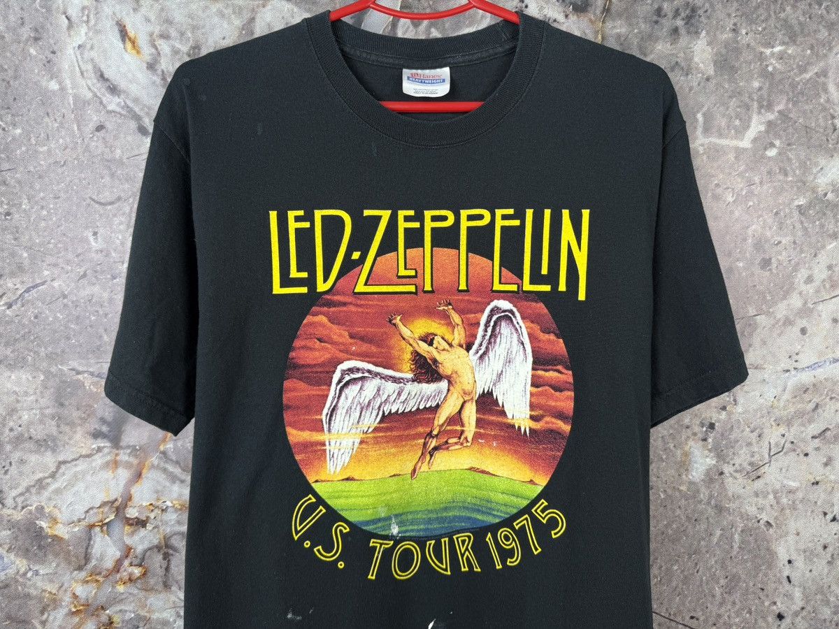 Hanes Men’s Led Zeppelin U.S. Tour 1975 T-Shirt Rock Band Size M Size US M / EU 48-50 / 2 - 3 Thumbnail
