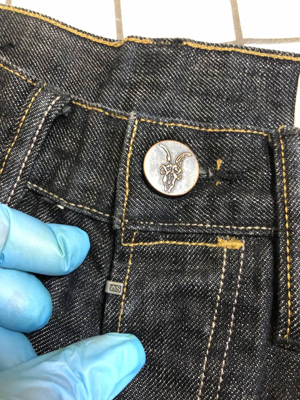 Allsaints ALLSAINTS men's blue Denim button fly Lou Runner Size US 34 / EU 50 - 8 Thumbnail