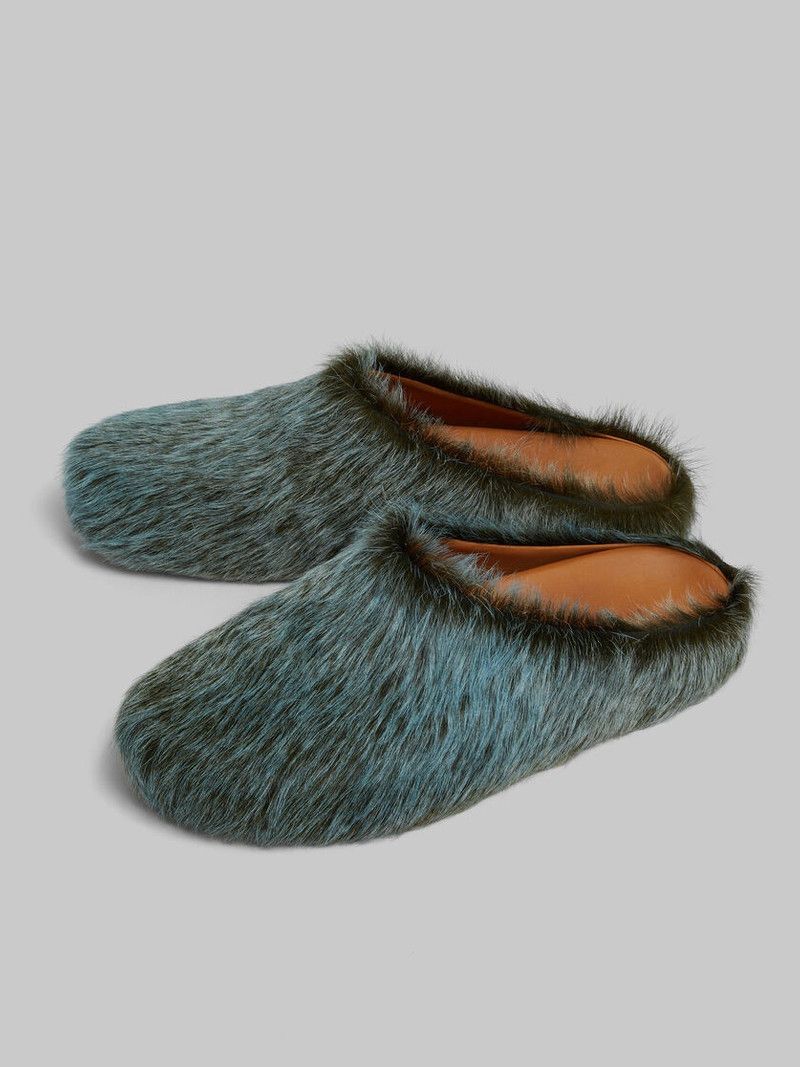 Marni o1w1db10426 Long-Haired Calfskin in Blue Size US 8 / EU 41 - 4 Thumbnail