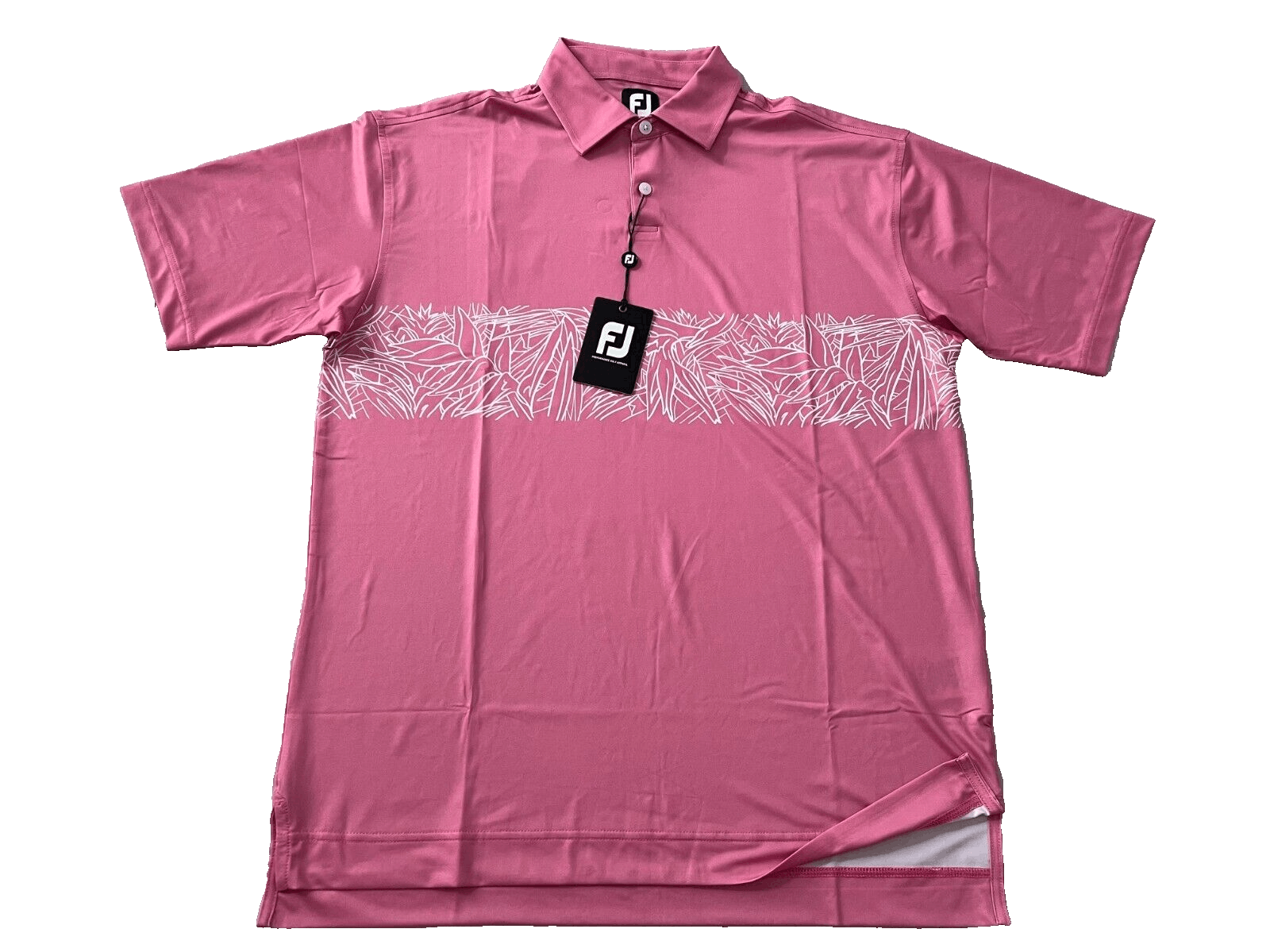 Footjoy FootJoy Tropical Chestband Lisle Self Golf Polo Shirt Rose L Size US L / EU 52-54 / 3 - 3 Thumbnail