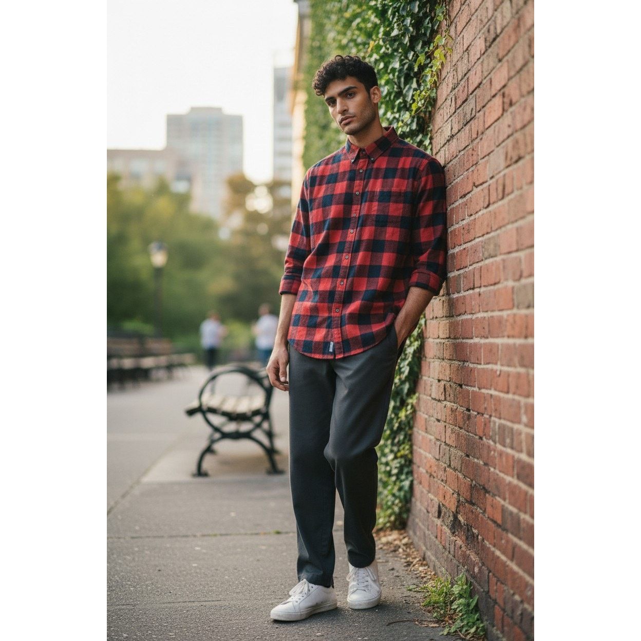 Croft & Barrow Men’s Red Black Buffalo Plaid Flannel Shirt – XL Size US XL / EU 56 / 4 - 4 Thumbnail
