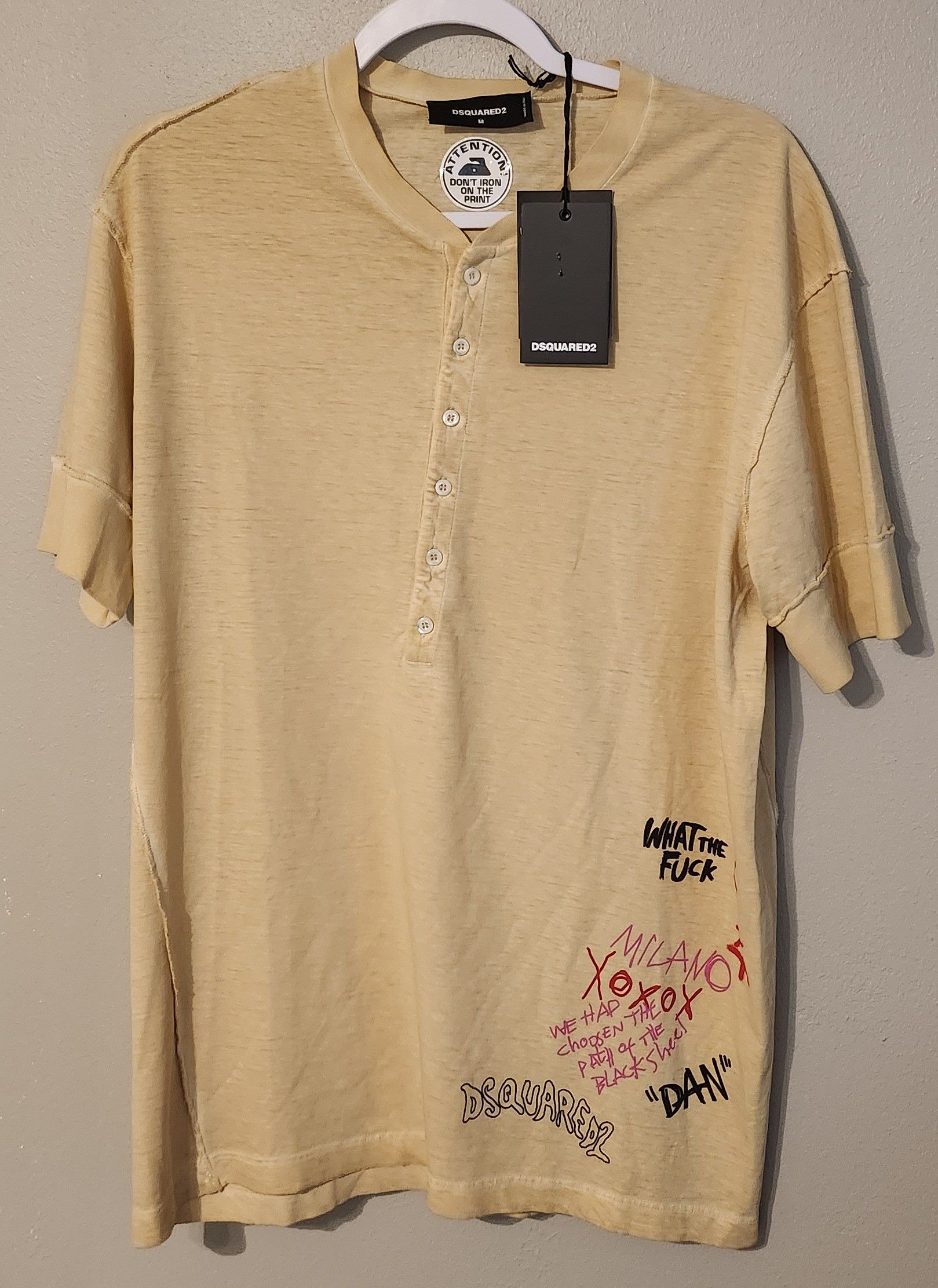 Dsquared2 Dsquared2 Inside-Out Twisted Ibra Fit Henley Tee Size US M / EU 48-50 / 2 - 1 Thumbnail