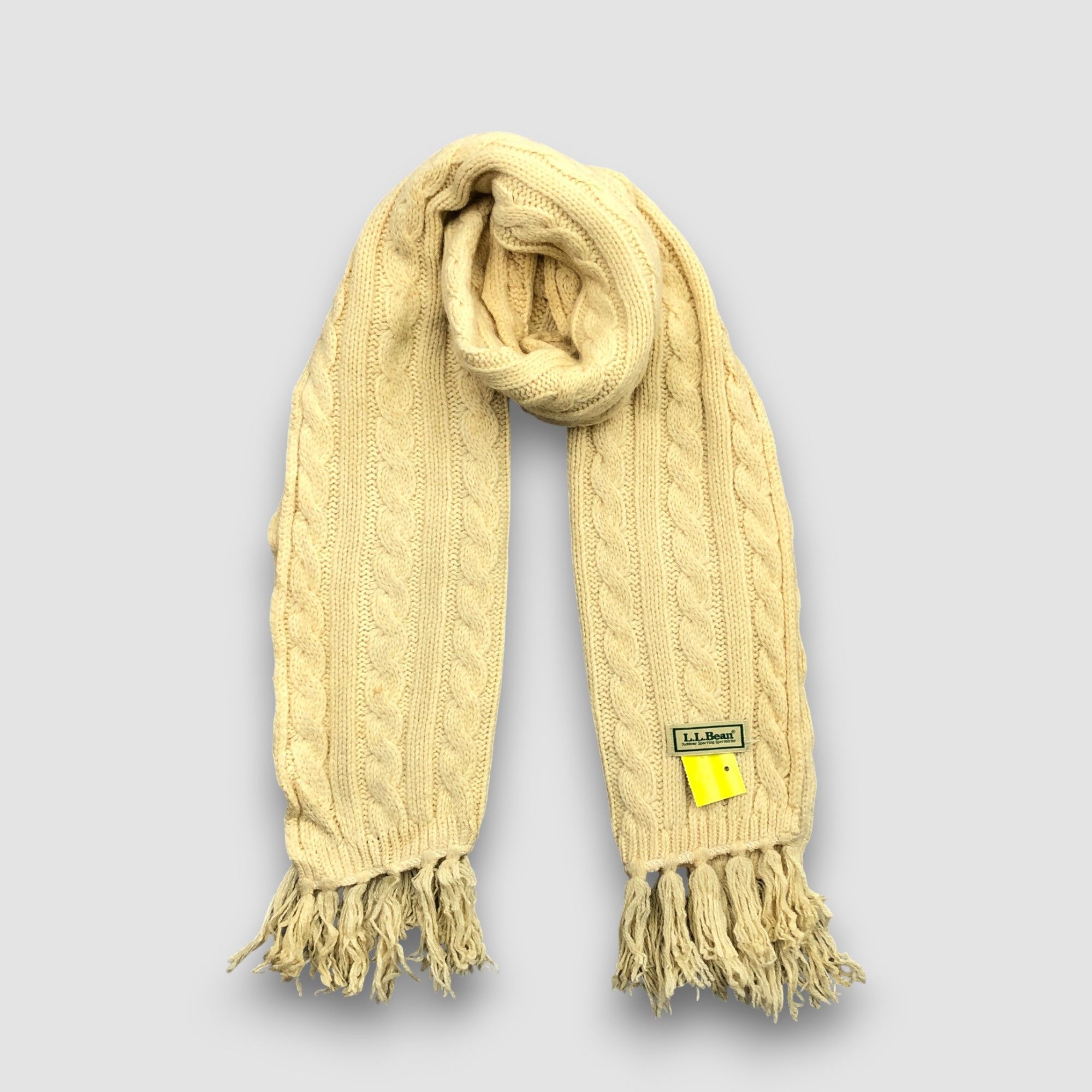 L.L. Bean Vintage L.L.Bean Scarf Muffler Cable Knit Wool Scarves Size ONE SIZE - 1 Thumbnail