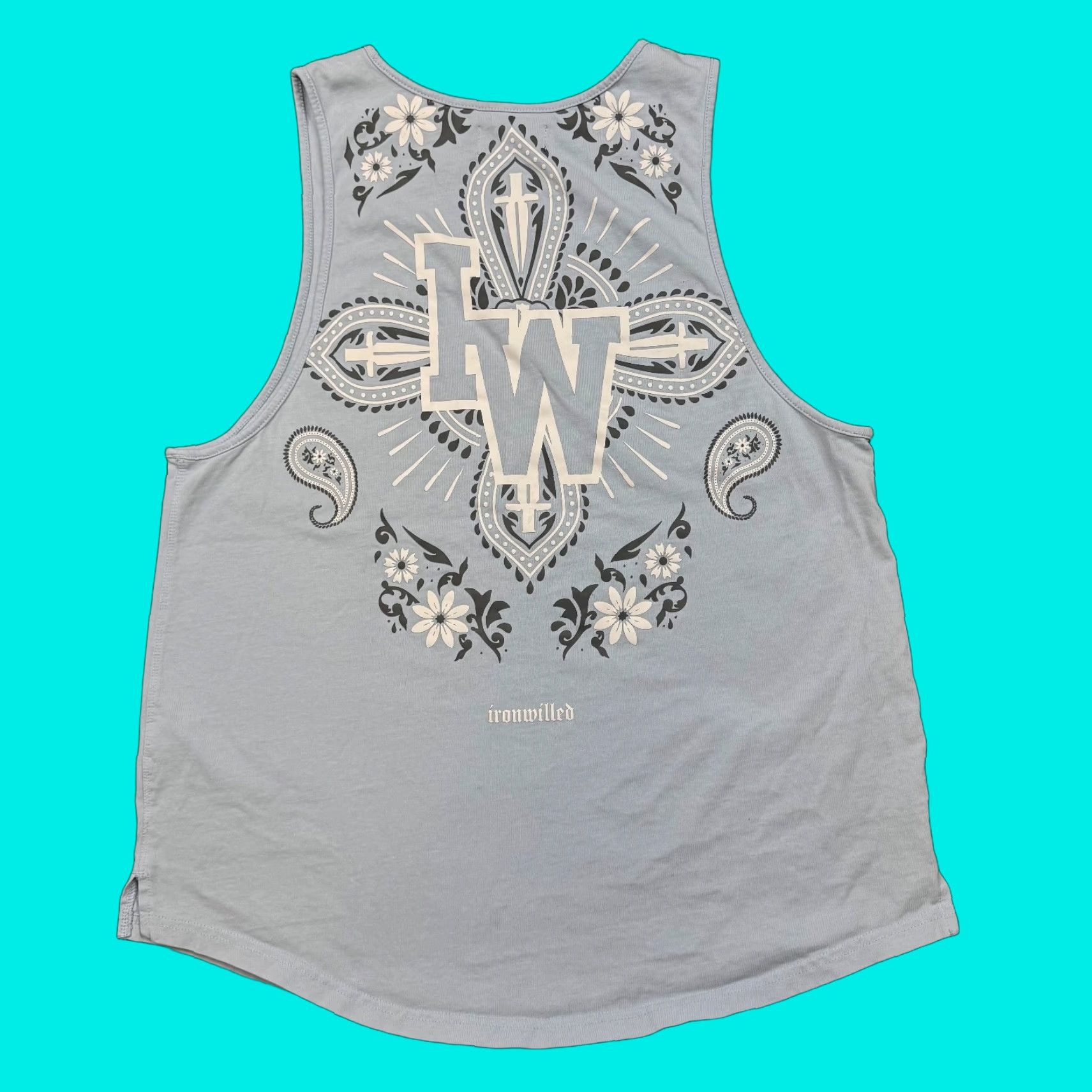 Vintage Iron Willed Tank Top Shirt Men's M Blue Sleeveless Activewear Performance Size US M / EU 48-50 / 2 - 1 Thumbnail