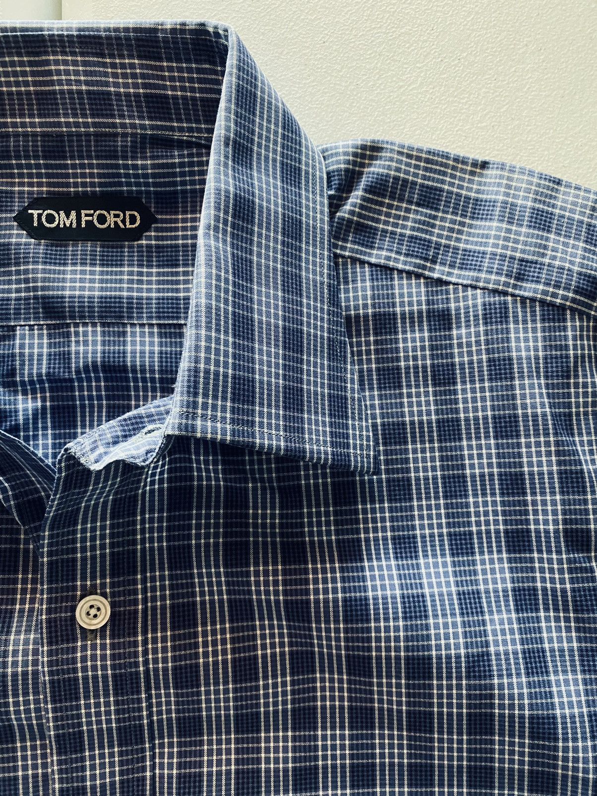 Tom Ford Tom Ford blue glen check shirt 16.5 42e NEW Size US L / EU 52-54 / 3 - 7 Thumbnail
