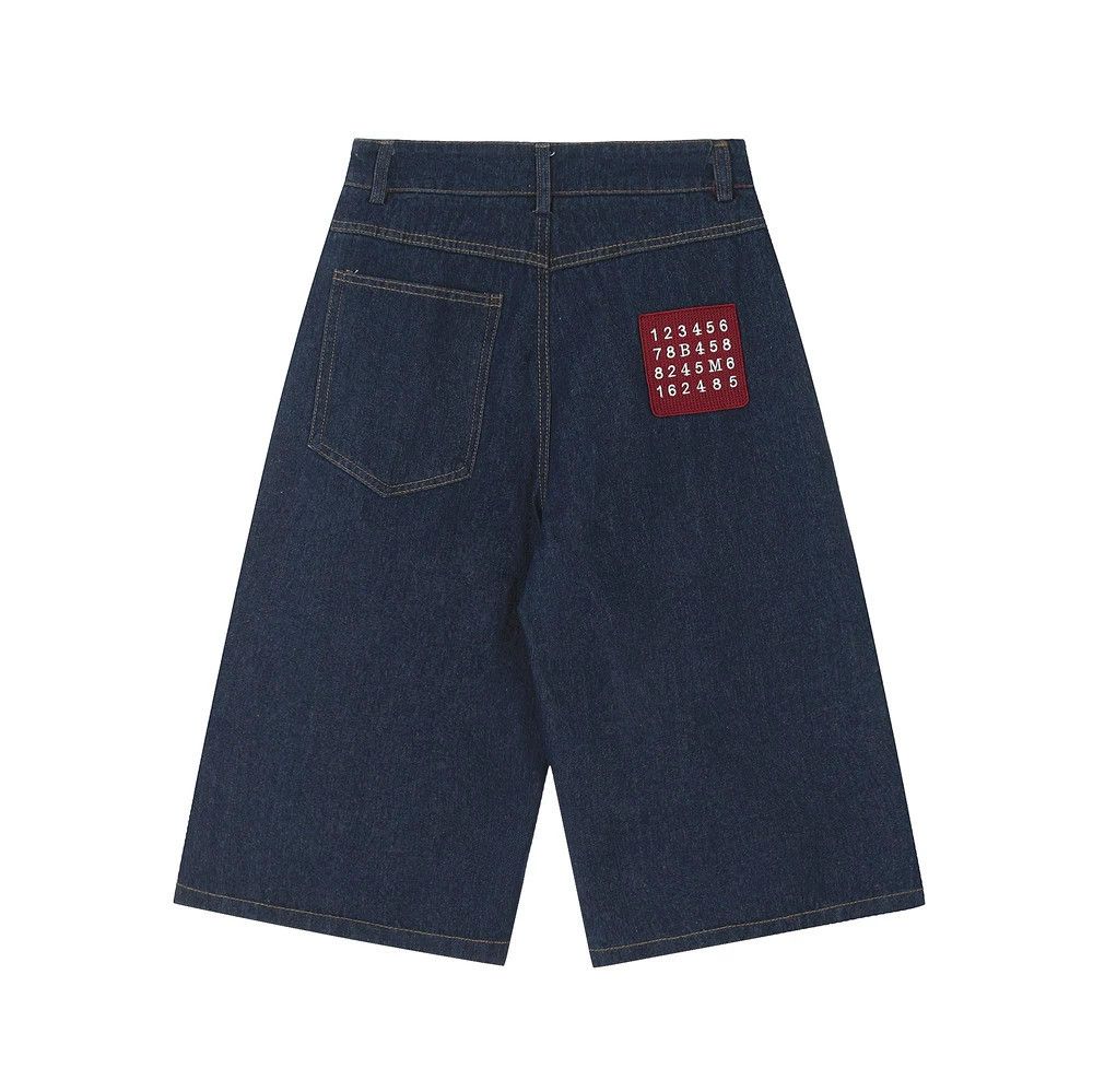 Japanese Brand × Vintage Men's loose handsome wide-leg embroidered denim shorts Size US 32 / EU 48 - 2 Thumbnail