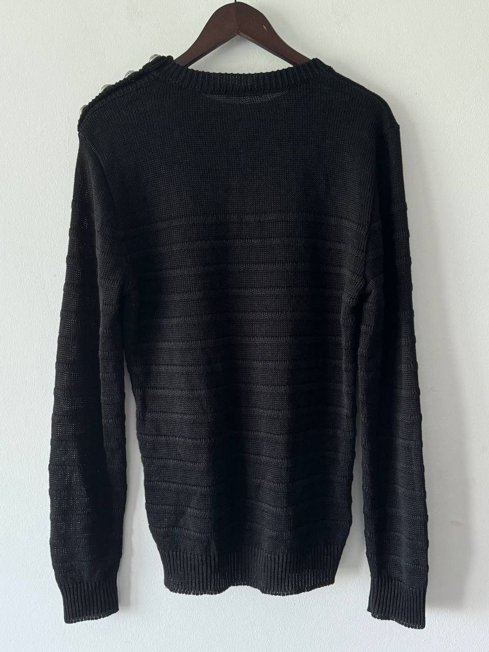 Balmain 🔥🔥 Balmain Button Shoulder Linen Sweater Size US L / EU 52-54 / 3 - 2 Thumbnail